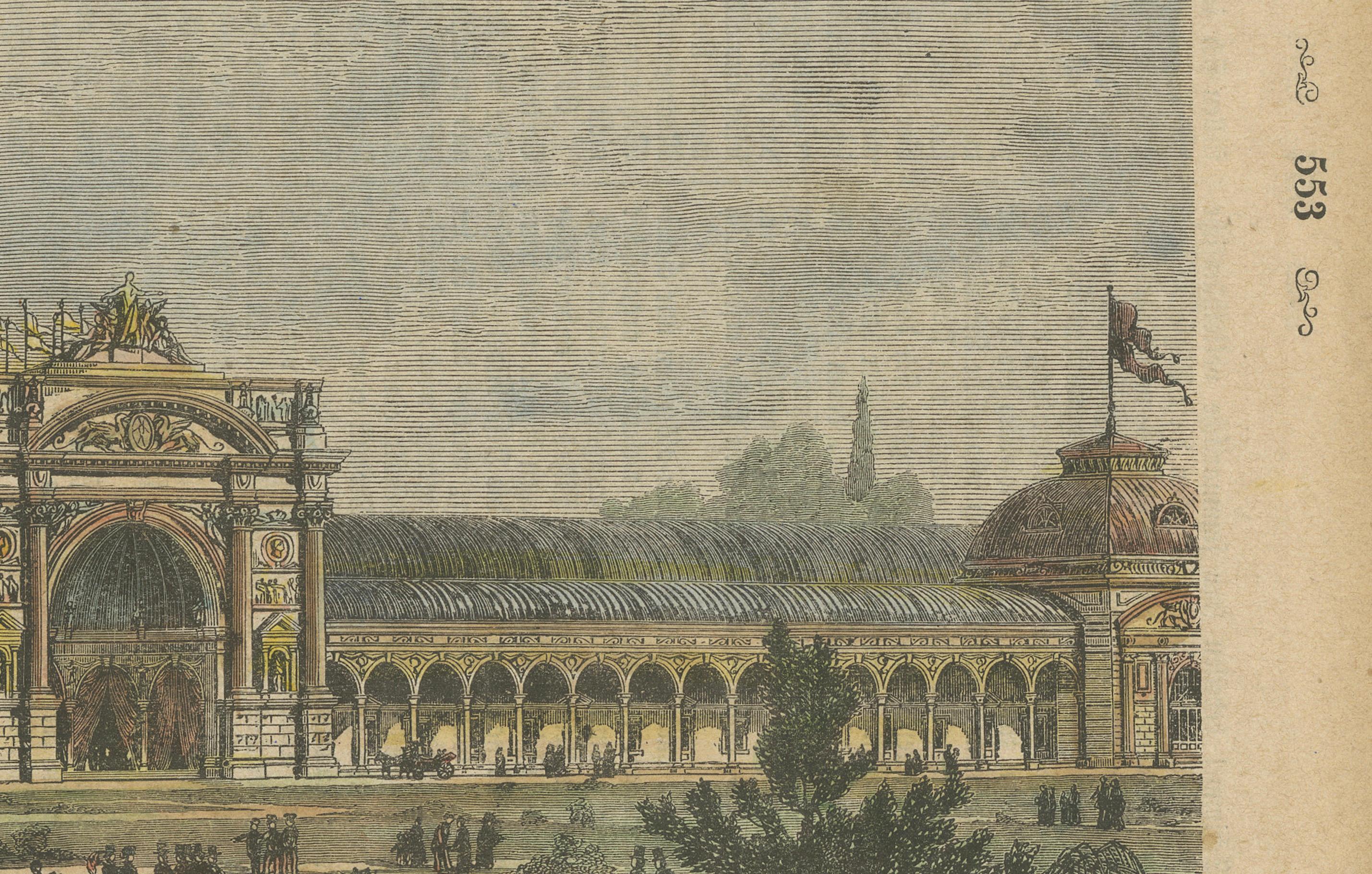 Allemand Das Weltausstellungsgebäude in Wien - Le hall d'exposition de Vienne, 1873 en vente