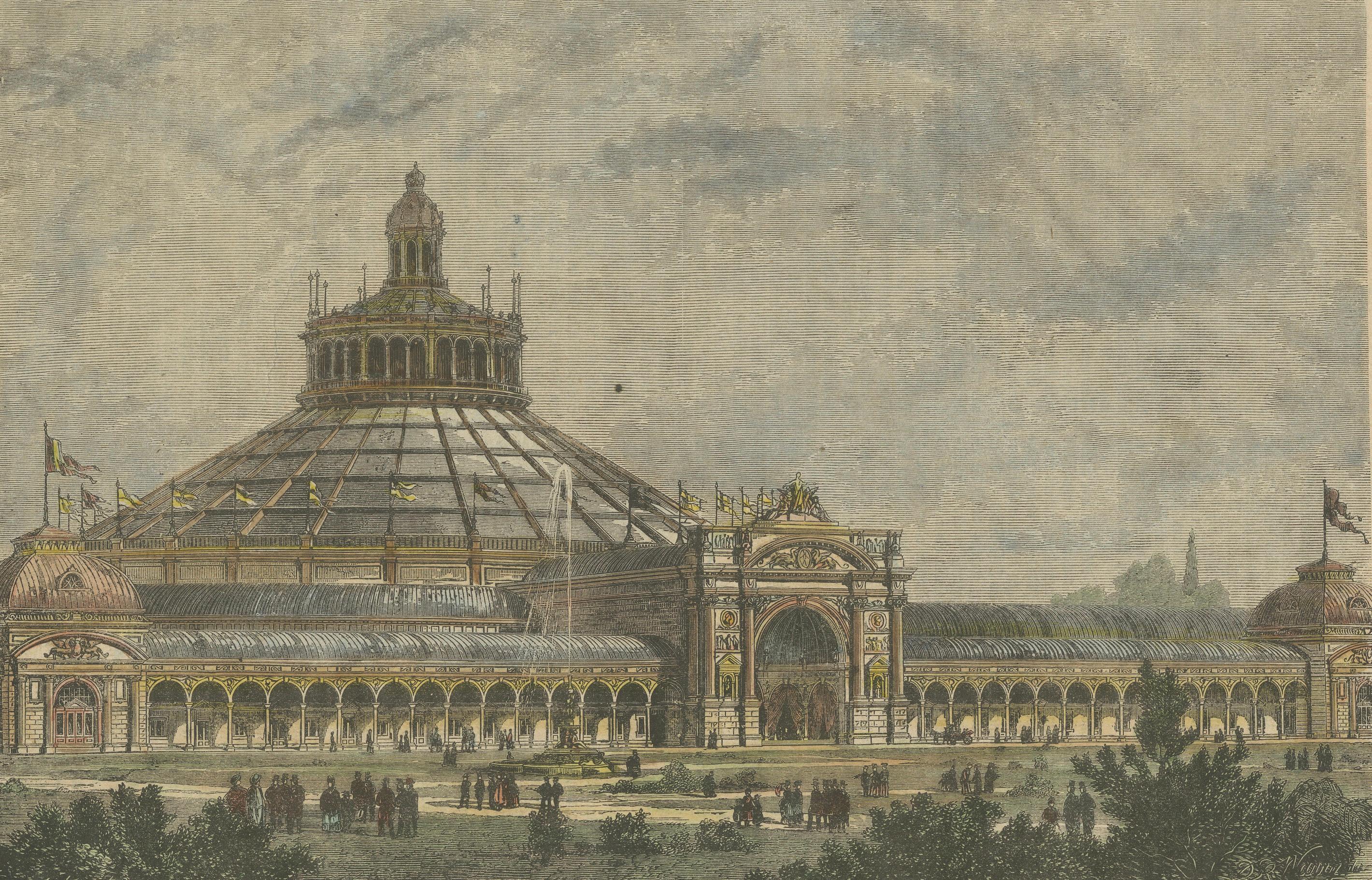 Das Weltausstellungsgebäude in Wien - Le hall d'exposition de Vienne, 1873 Bon état - En vente à Langweer, NL
