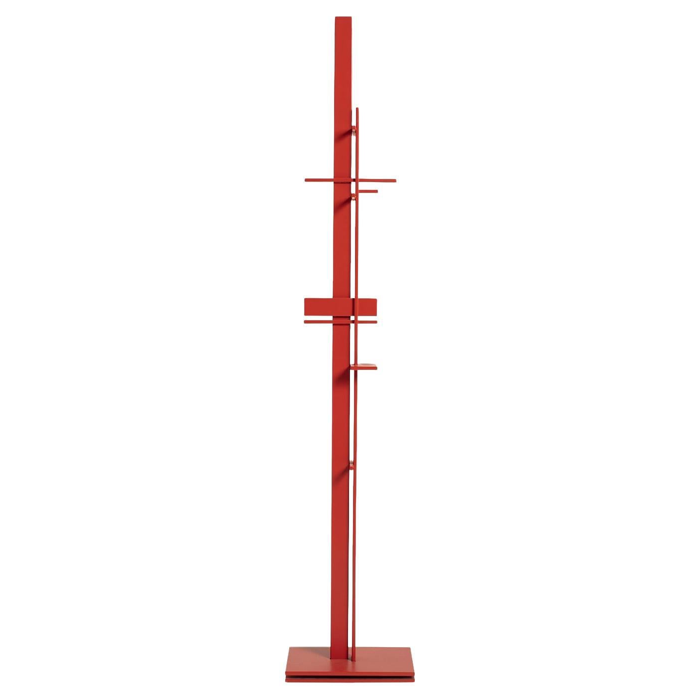 Percha Dash, Metal Hecho a Mano, Aspecto Escultórico en Rojo