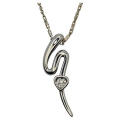 Dash of Love Diamond Pendant Necklace in 18K White Gold