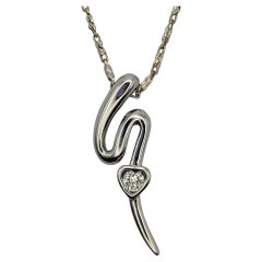Dash of Love Diamond Pendant Necklace in 18K White Gold