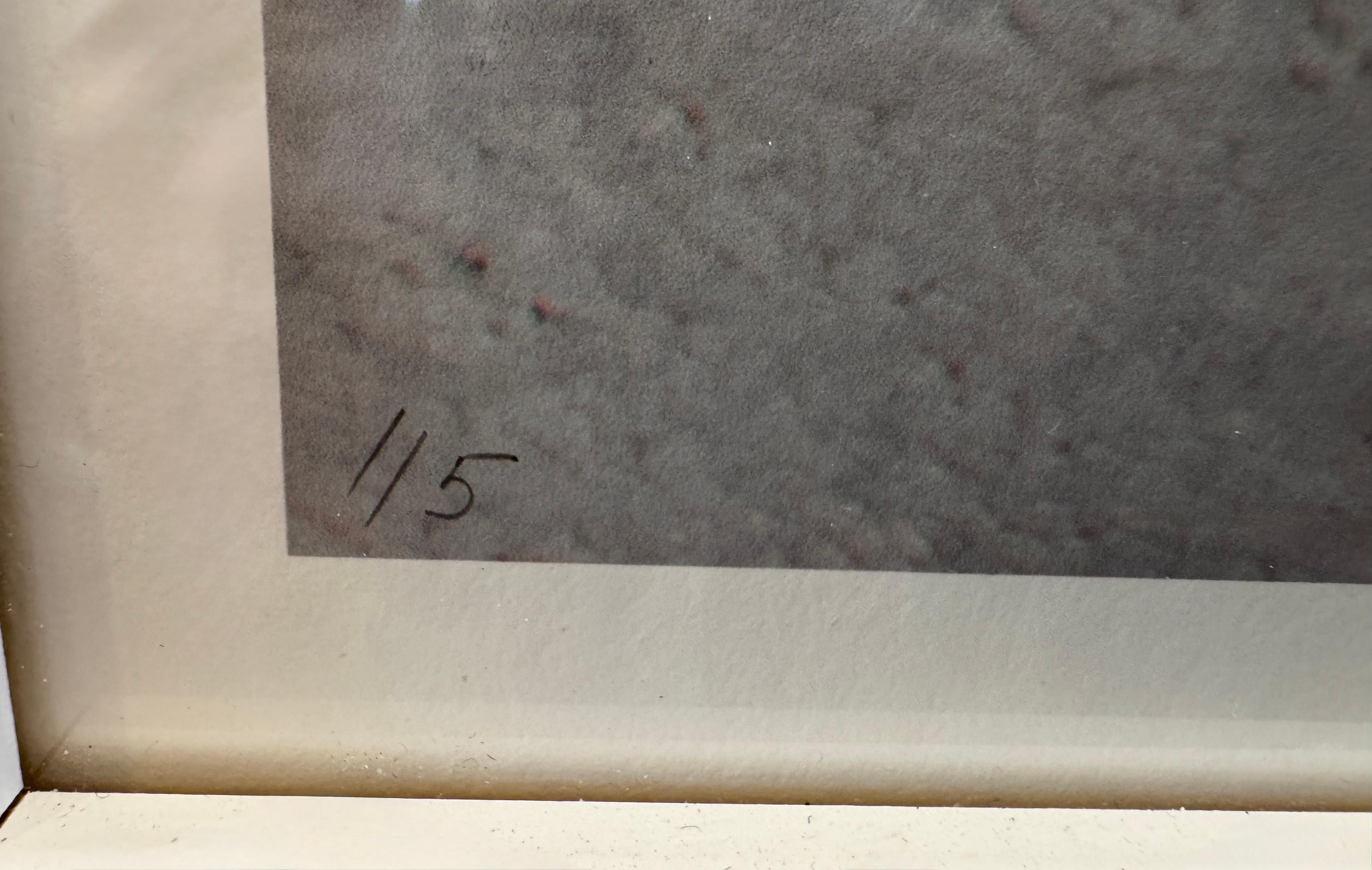 Grande photographie couleur encadrée avec femme en rouge en vente 3