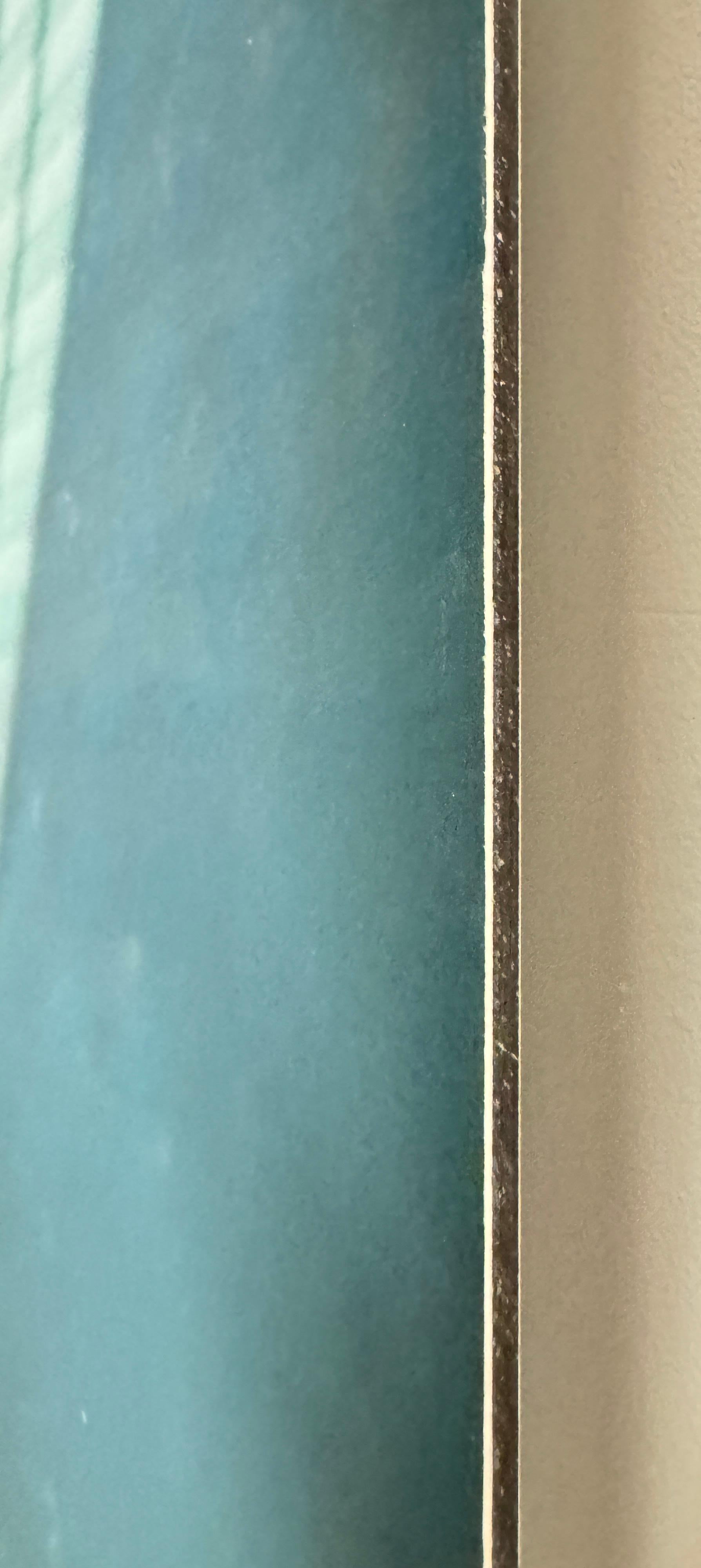 Color Photograph, Woman's Portrait in Profile in Blues with Red Stripes, 2018 For Sale 8