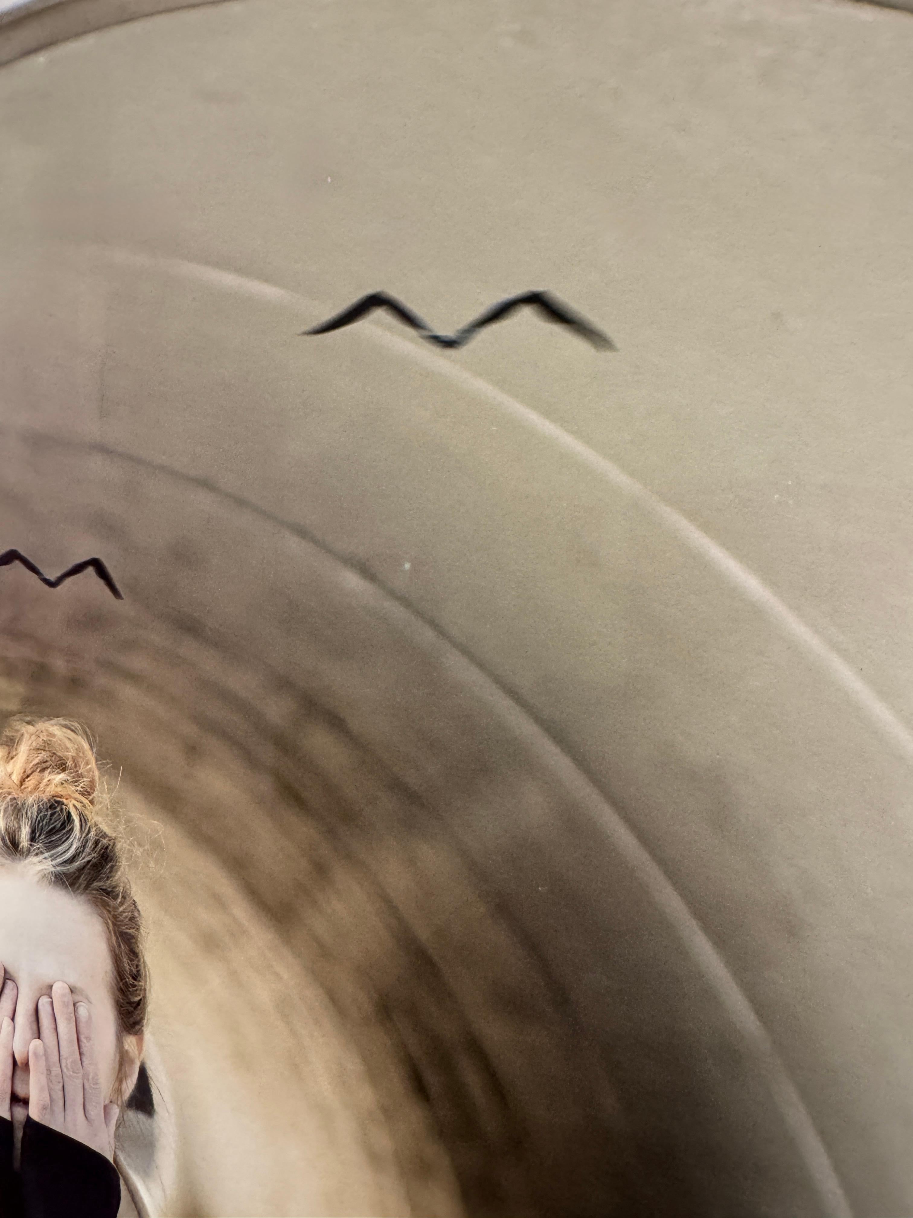 Medium Framed Limited Edition Color Photograph Woman in Tunnel w origami birds For Sale 8