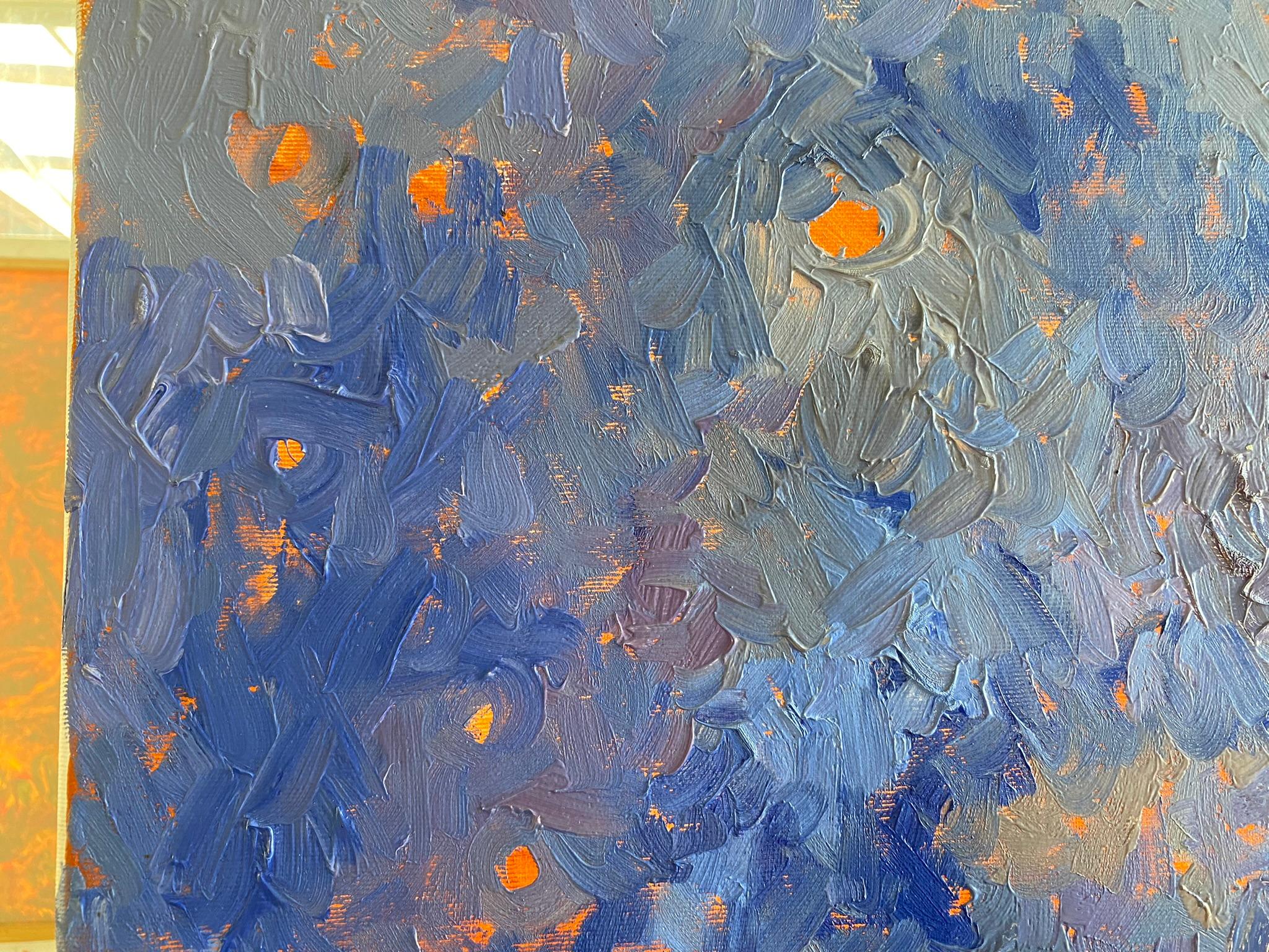Peinture d'ange - BLUE DREAM STORY, huile sur toile - 36*34in (90*85cm) 5