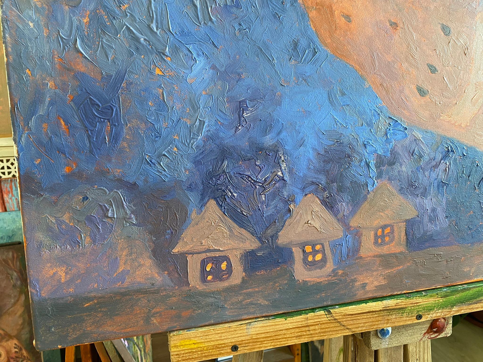 Peinture d'ange - BLUE DREAM STORY, huile sur toile - 36*34in (90*85cm) 7