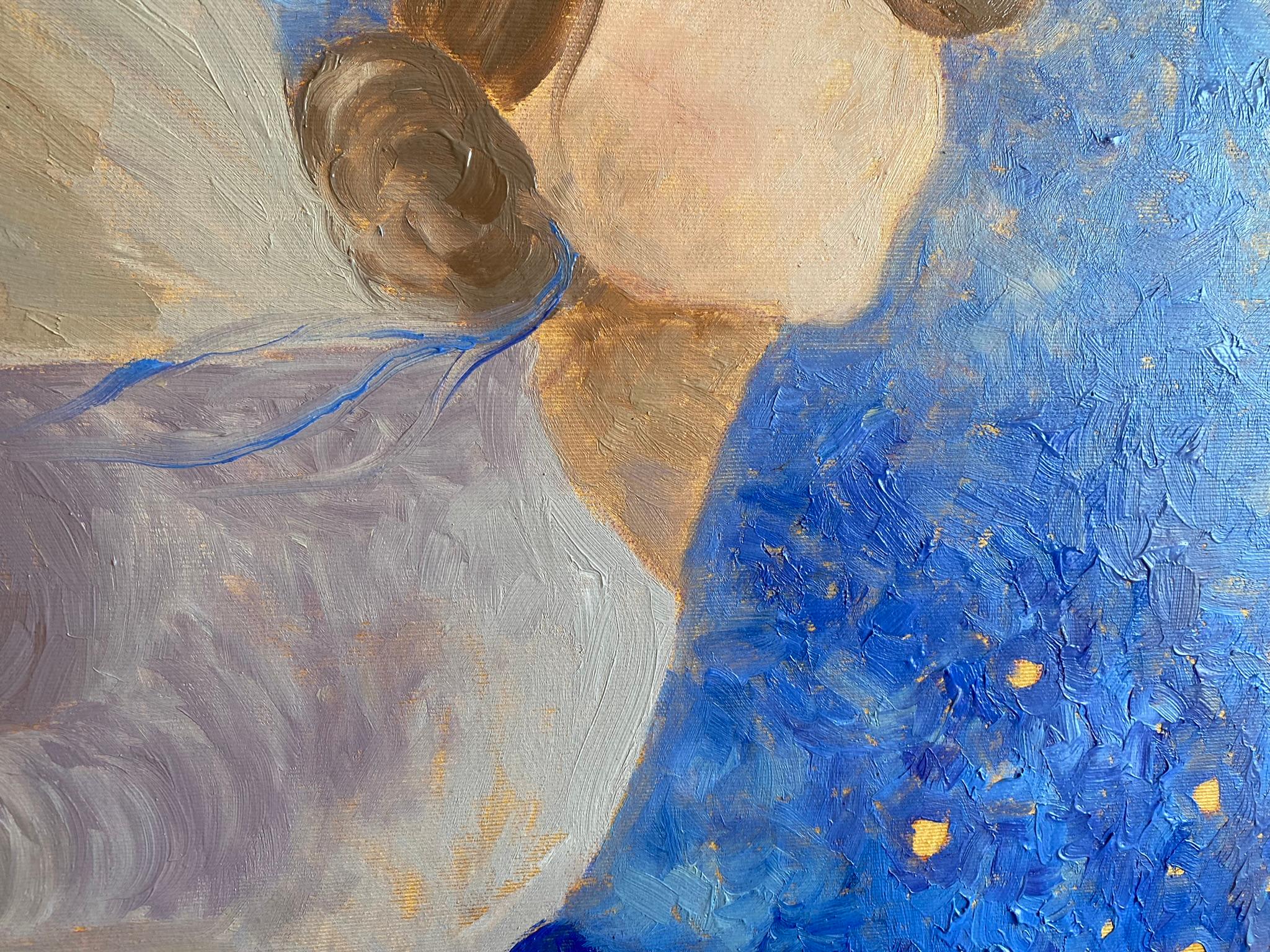 Angel Gemälde – BLUE DREAM STORY, Öl auf Leinwand – 40*32in (100*80cm) im Angebot 7