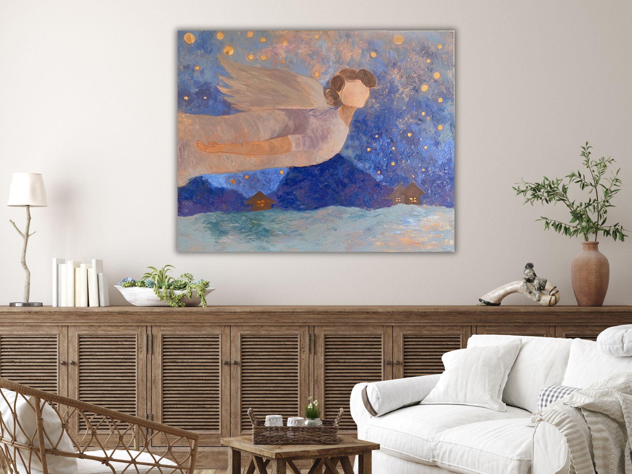 Angel Painting - BLUE DREAM STORY, oil on canvas - 40*32in (100*80cm) 13
