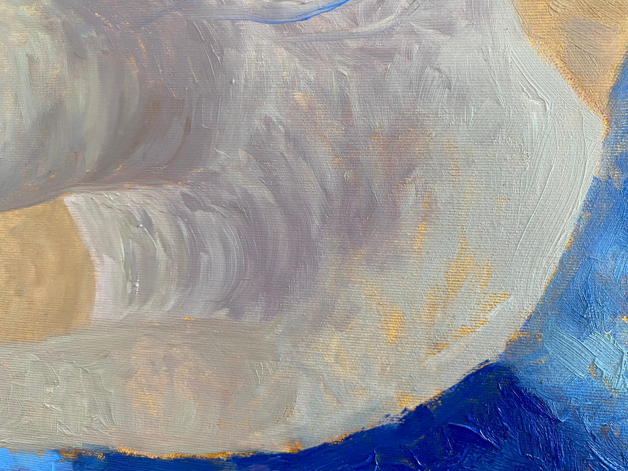 Angel Gemälde – BLUE DREAM STORY, Öl auf Leinwand – 40*32in (100*80cm) im Angebot 4