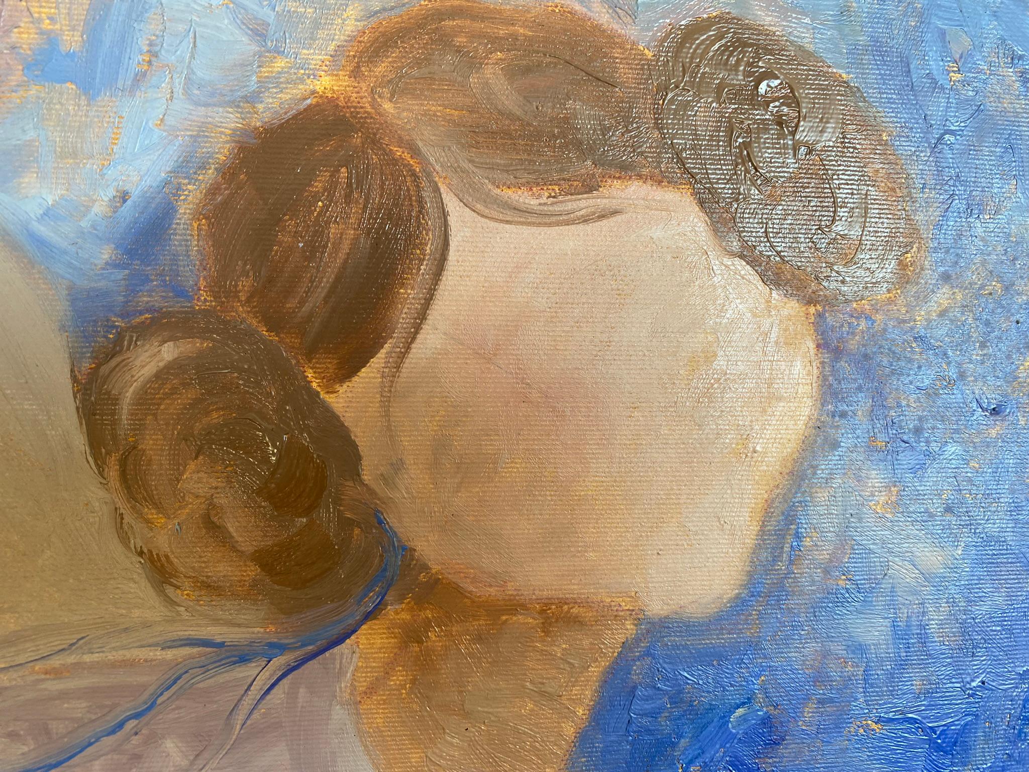 Angel Gemälde – BLUE DREAM STORY, Öl auf Leinwand – 40*32in (100*80cm) im Angebot 5