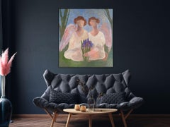 Angel Painting - SECRET GARDEN STORY, oil on canvas - 32*34in (80*85cm)