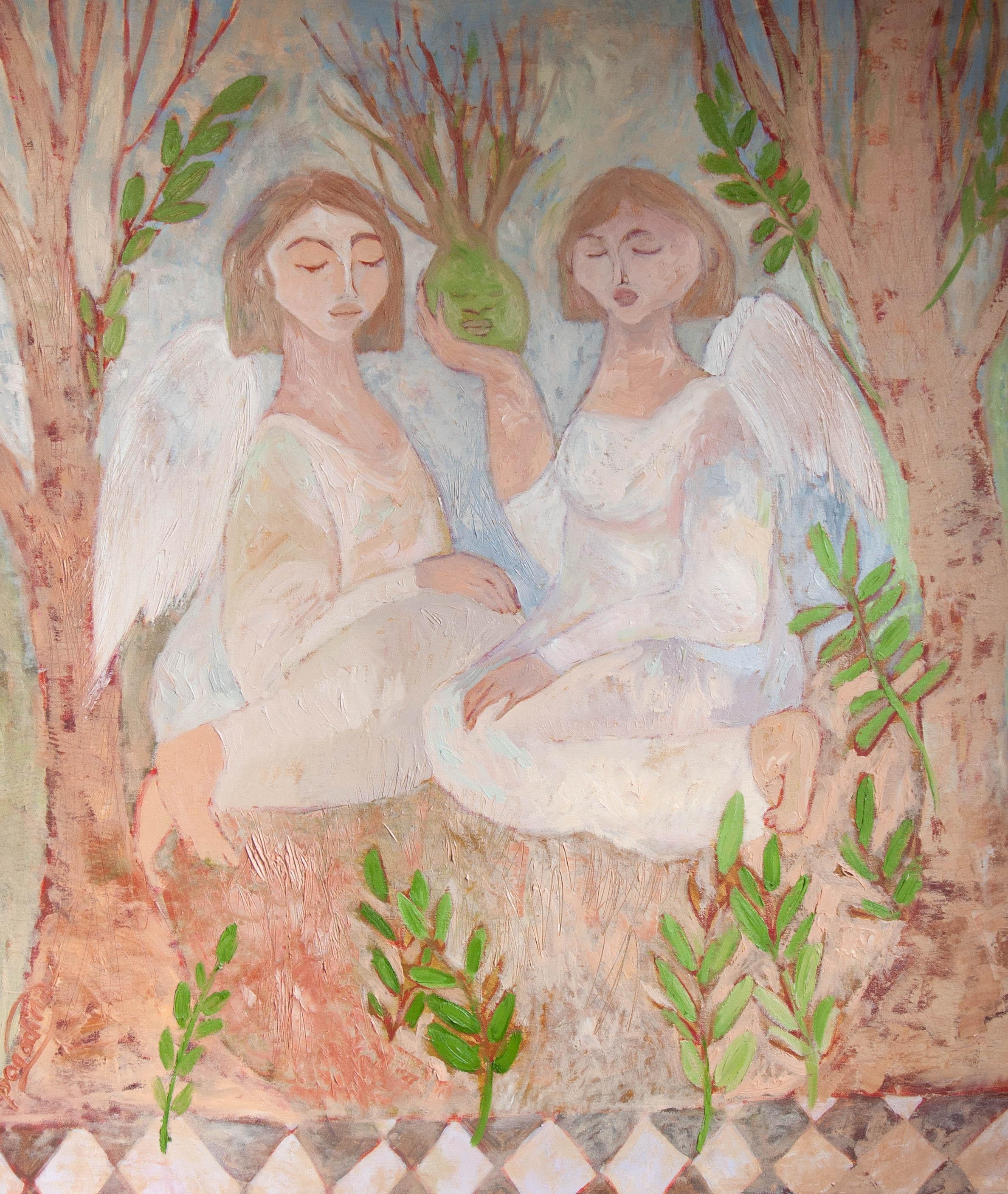Angeli Arte Moderna, tela, olio - GARDENS ANGEL - 40x32in (100*80) cm 9