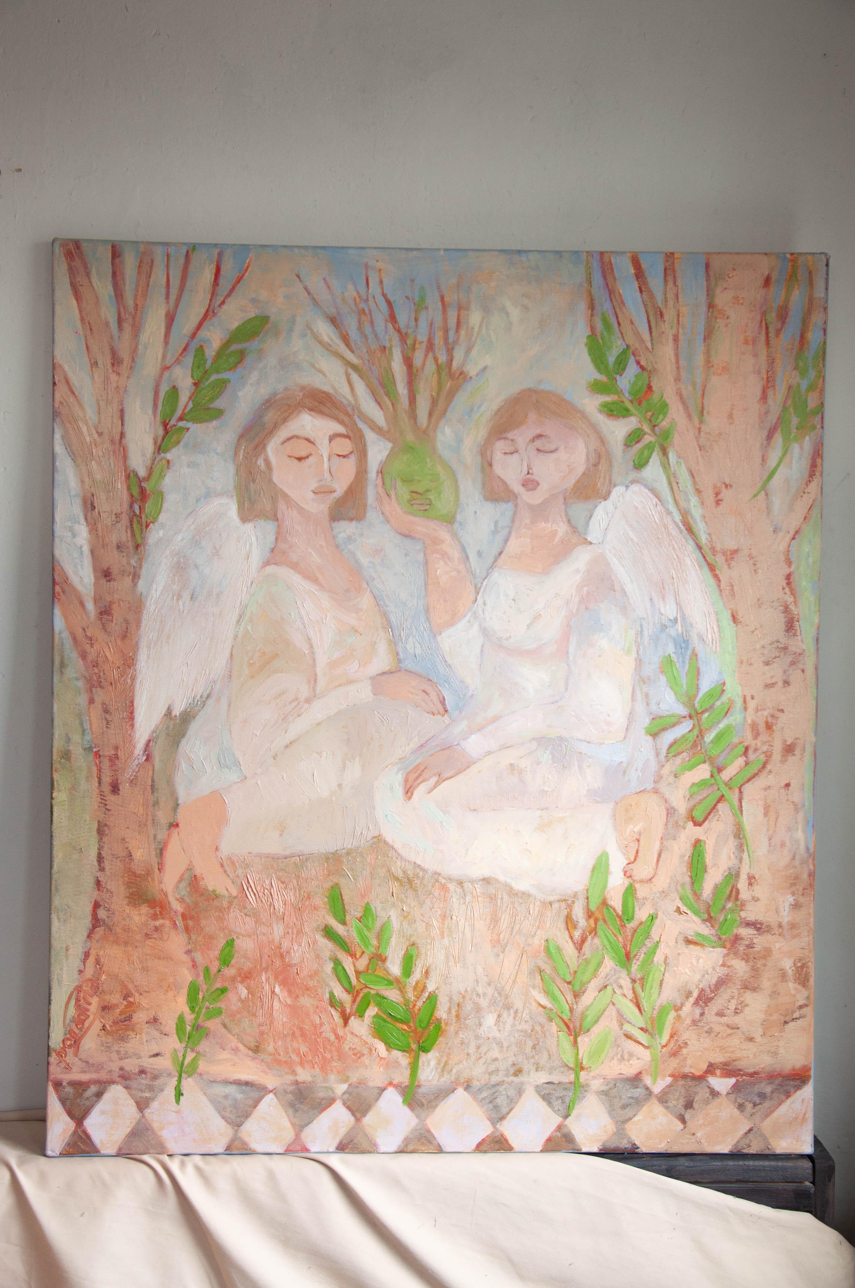 Angeli Arte Moderna, tela, olio - GARDENS ANGEL - 40x32in (100*80) cm 10