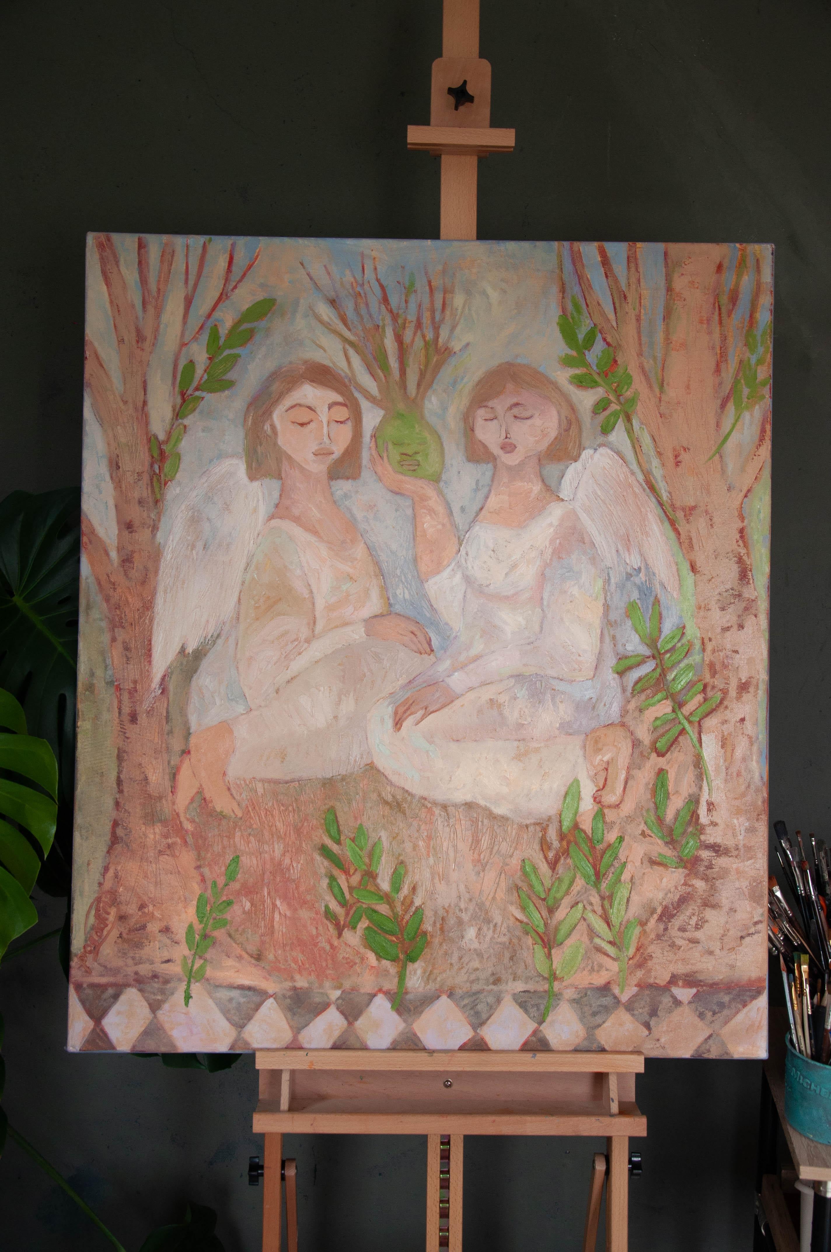 Angeli Arte Moderna, tela, olio - GARDENS ANGEL - 40x32in (100*80) cm 1