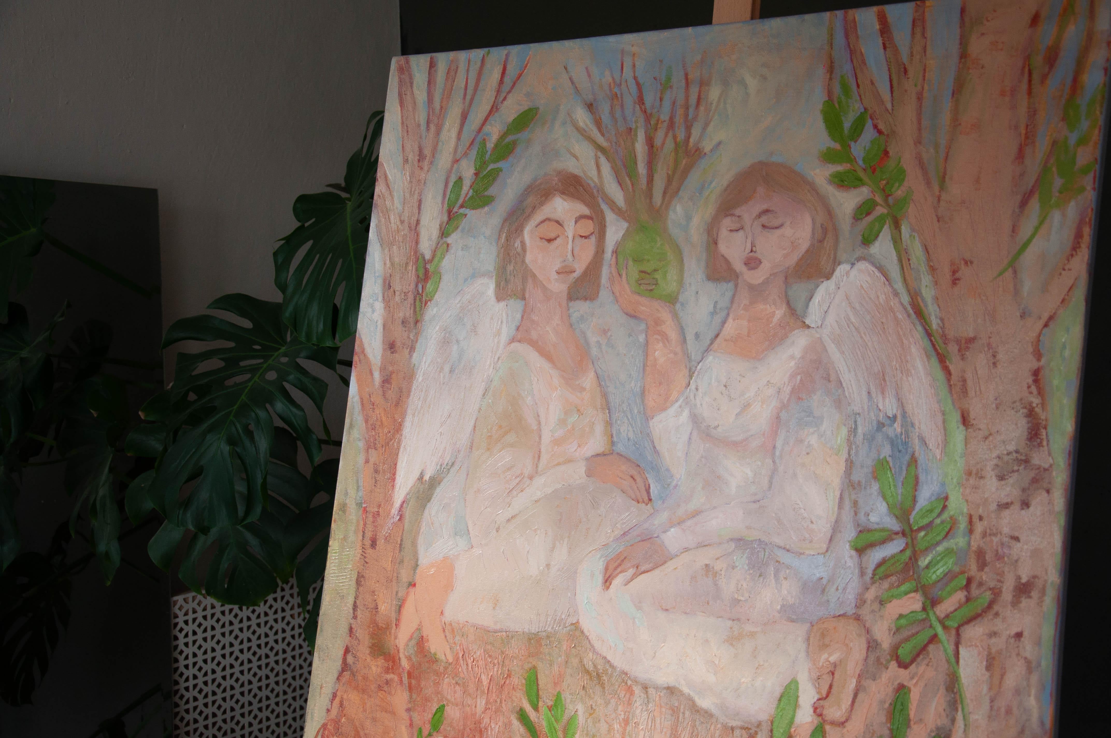 Angeli Arte Moderna, tela, olio - GARDENS ANGEL - 40x32in (100*80) cm 4