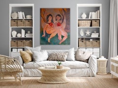 Peinture originale figurative contemporaine "J'ai tellement besoin de ton amitié".