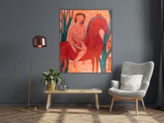 Contemporary Figurative Painting "I Have The Horse. Am I a knight?" by Pogodina