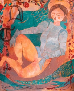 Contemporary Figurative Painting "The battle is inside of me" von Dasha Pogodina