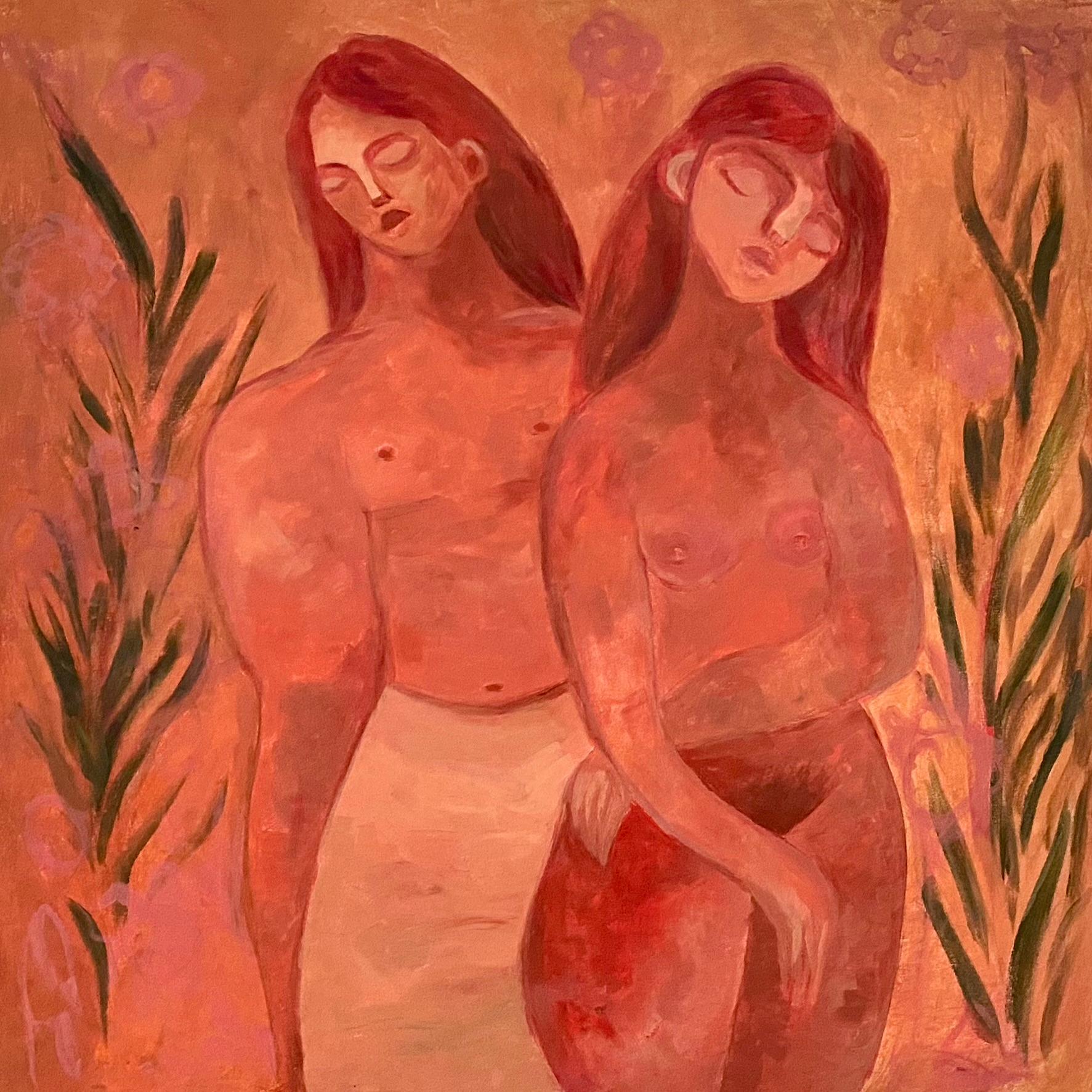 Dasha Pogodina Nude Painting – In Gelassenheit verwoben