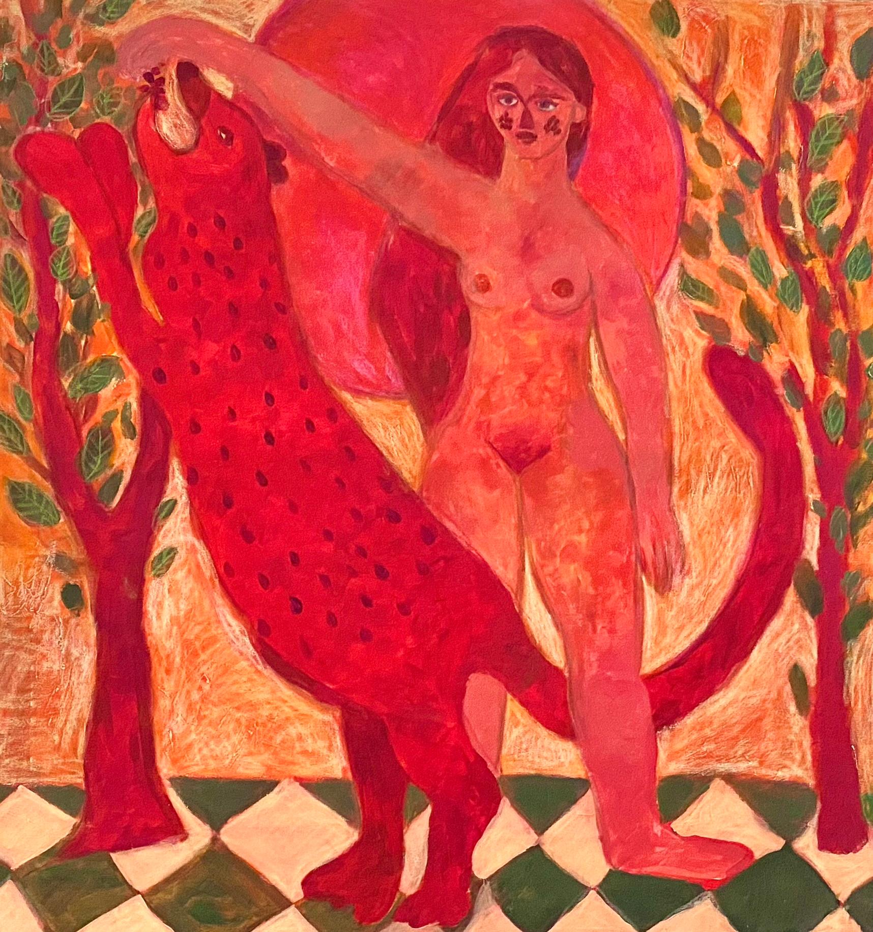 Dasha Pogodina Nude Painting – Der Wächter des verzauberten Hains