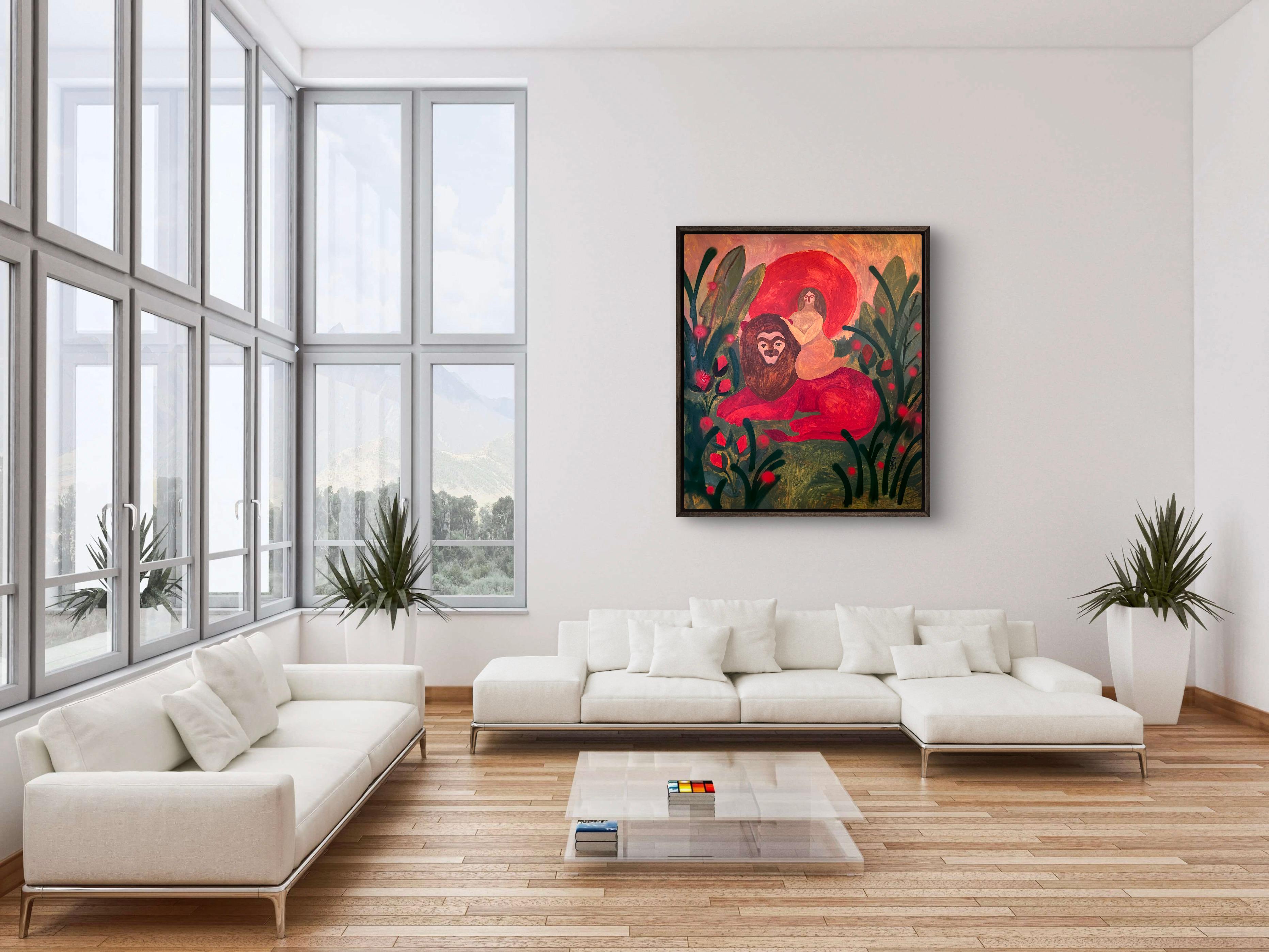 Honeymoon - Black Figurative Painting by Dasha Pogodina