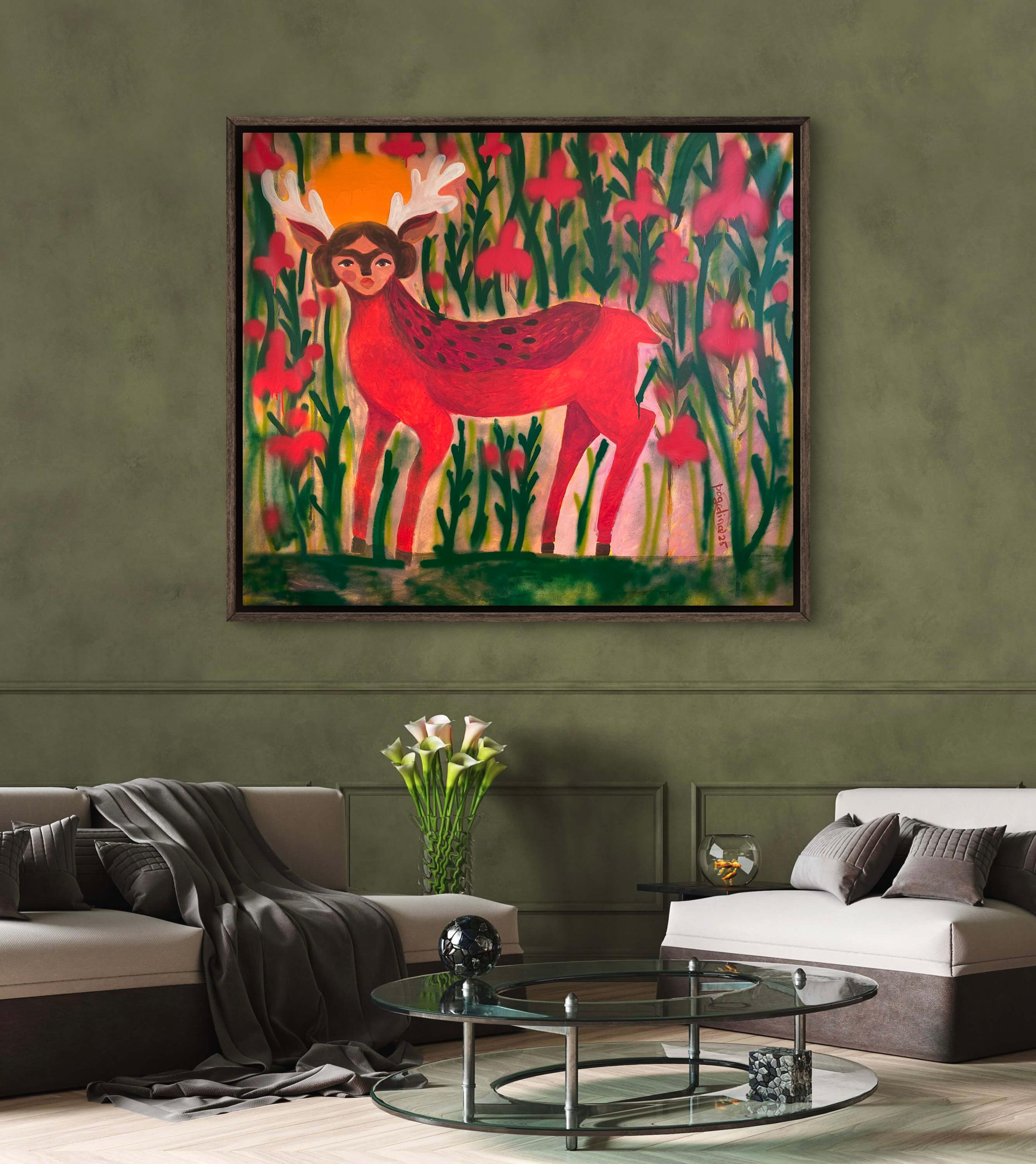 Ti condurrò alla luce - Figurative Painting Rosa di Dasha Pogodina