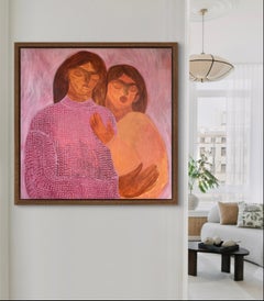 Maglione rosa lavorato a maglia