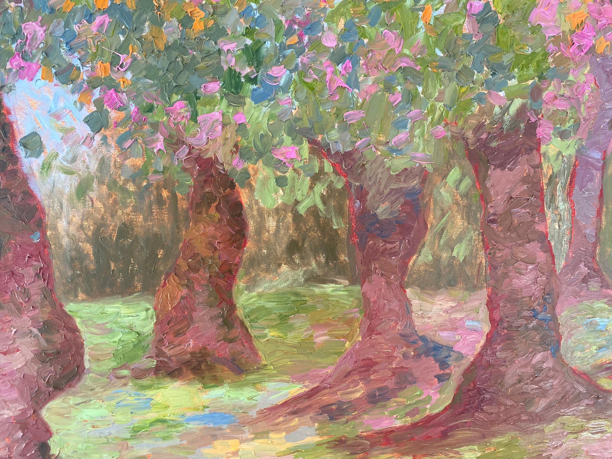 Landscape Painting - APPLES GARDEN, oil on canvas - 40*32 in (100*80cm) For Sale 9