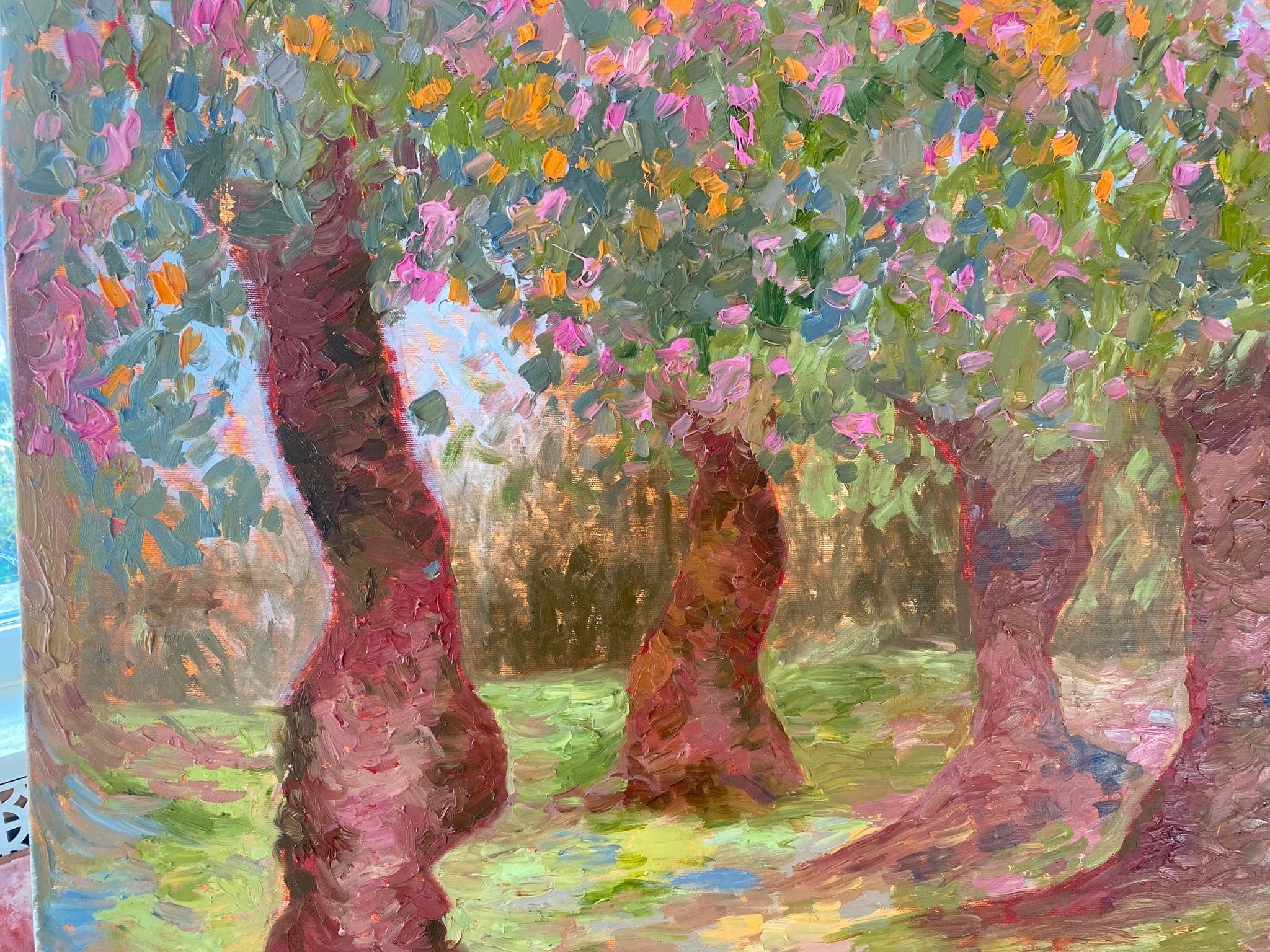 Peinture de paysage - JARDIN DE POMMES, huile sur toile - 40*32 in (100*80cm) en vente 4