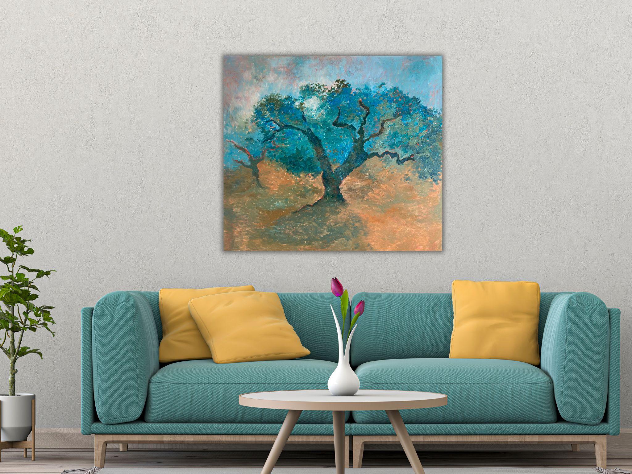 Pintura de Paisaje - RECUERDOS AZULES, óleo sobre lienzo - 40*32 in (100*80cm) 10