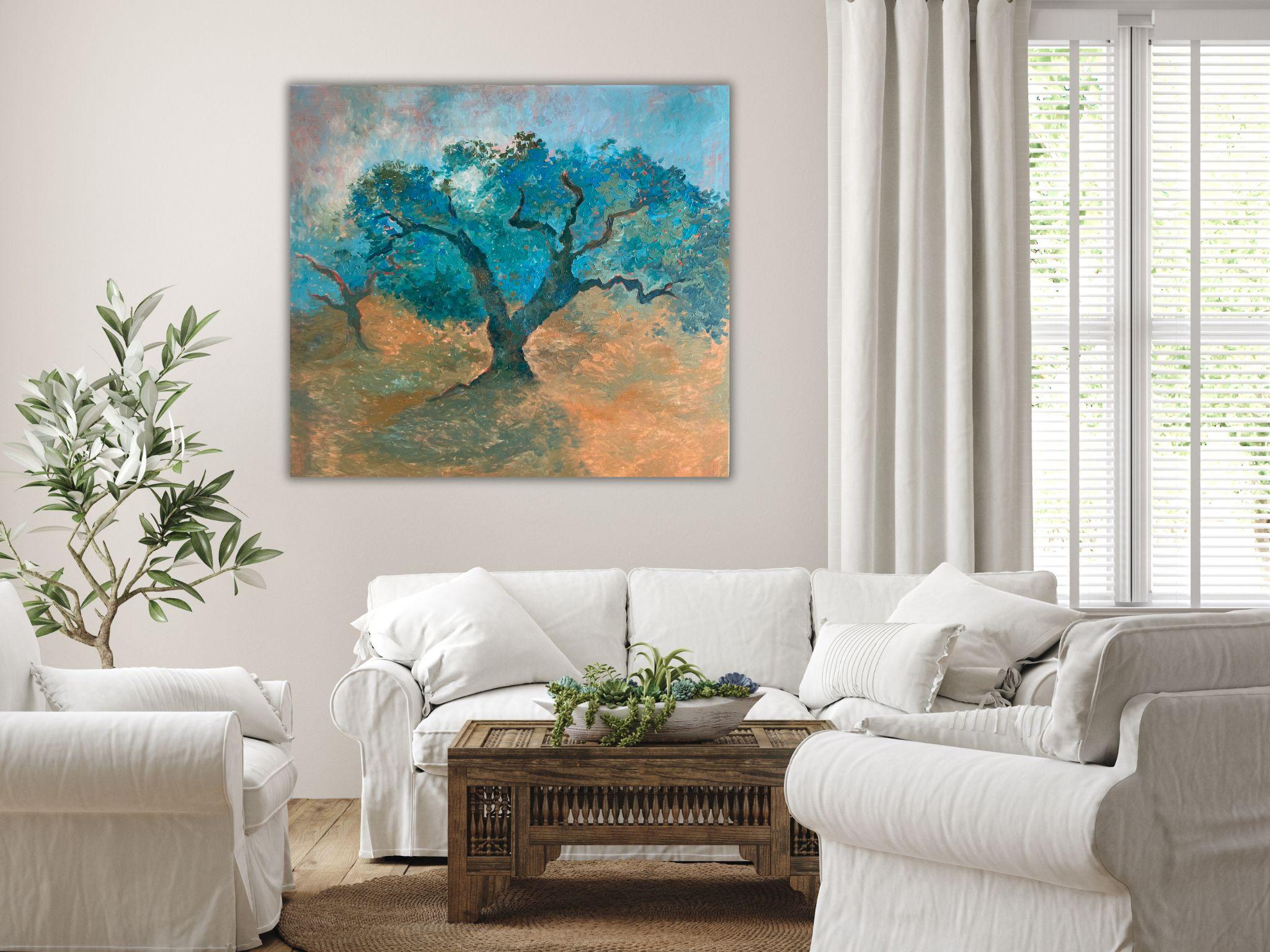 Pintura de Paisaje - RECUERDOS AZULES, óleo sobre lienzo - 40*32 in (100*80cm) 11