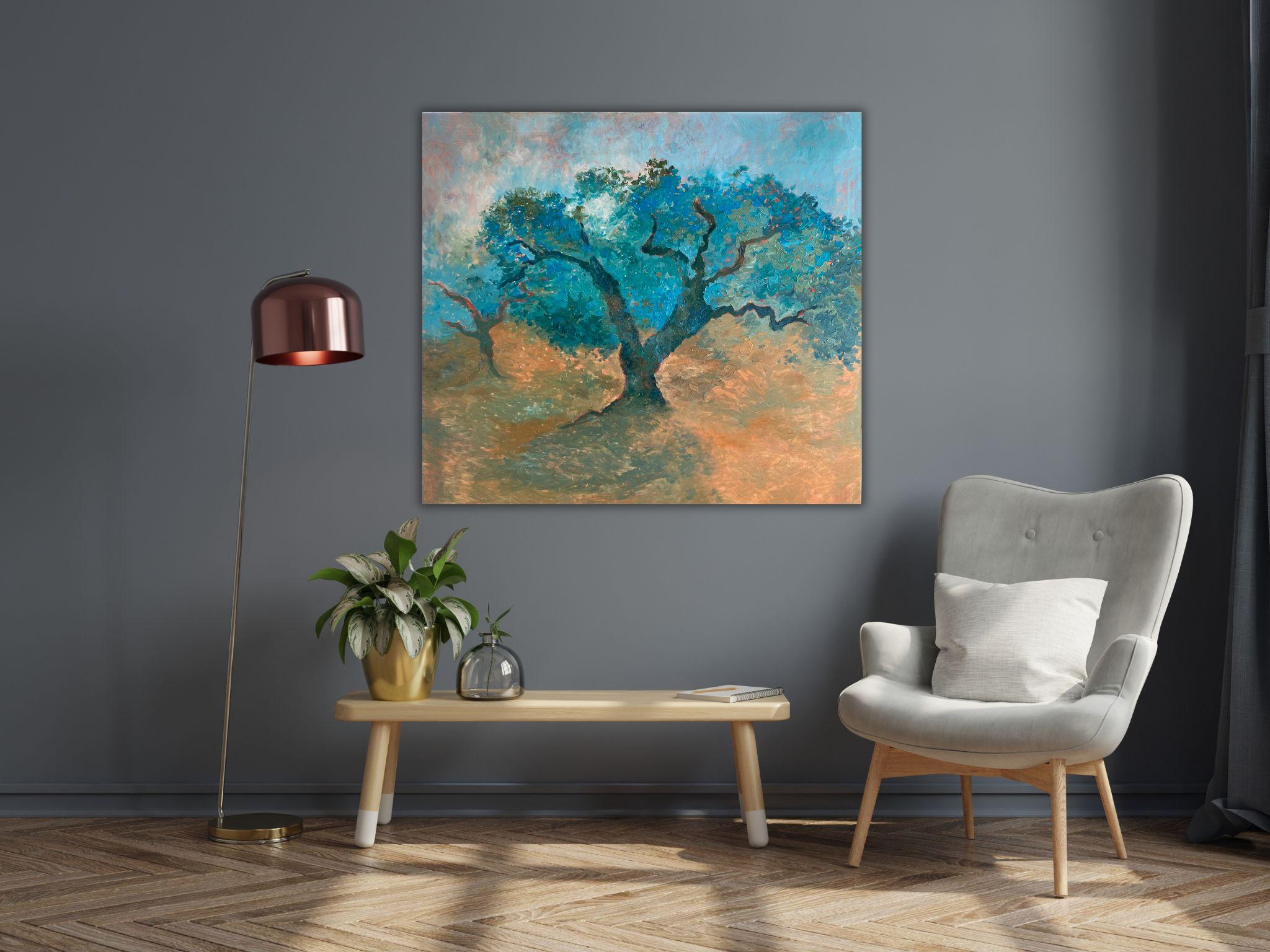 Pintura de Paisaje - RECUERDOS AZULES, óleo sobre lienzo - 40*32 in (100*80cm) 12