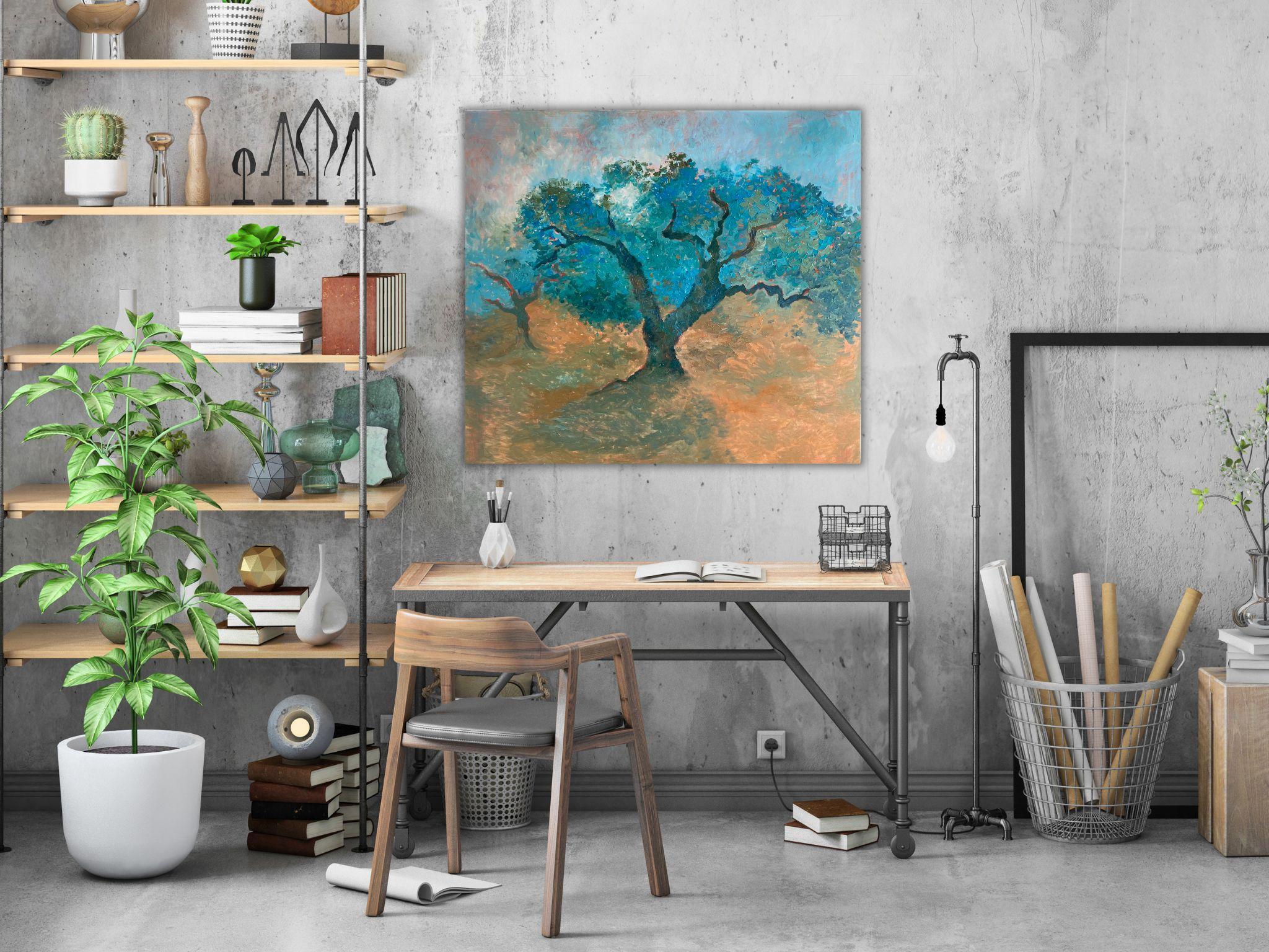 Pintura de Paisaje - RECUERDOS AZULES, óleo sobre lienzo - 40*32 in (100*80cm) 13