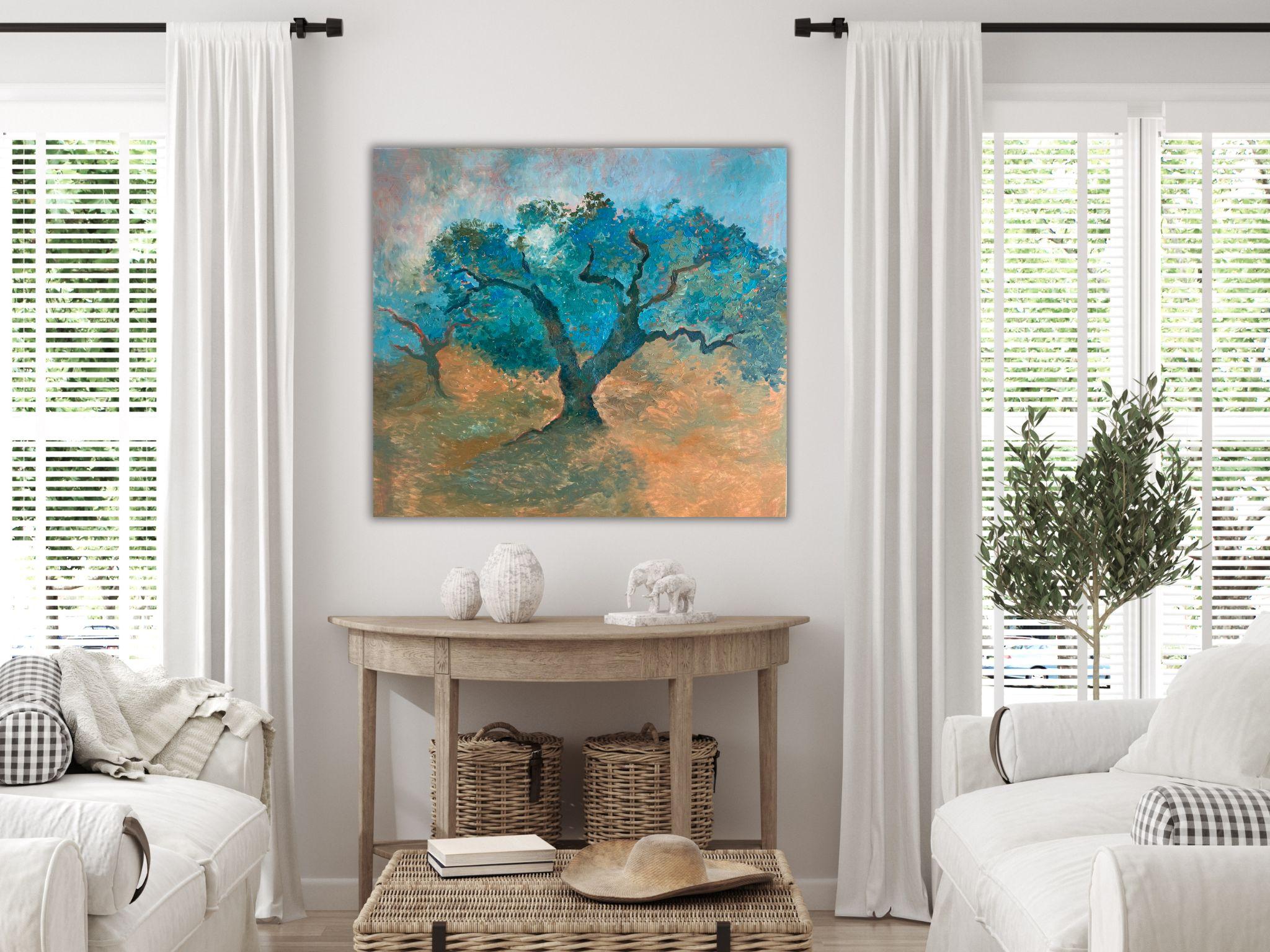 Pintura de Paisaje - RECUERDOS AZULES, óleo sobre lienzo - 40*32 in (100*80cm) 14