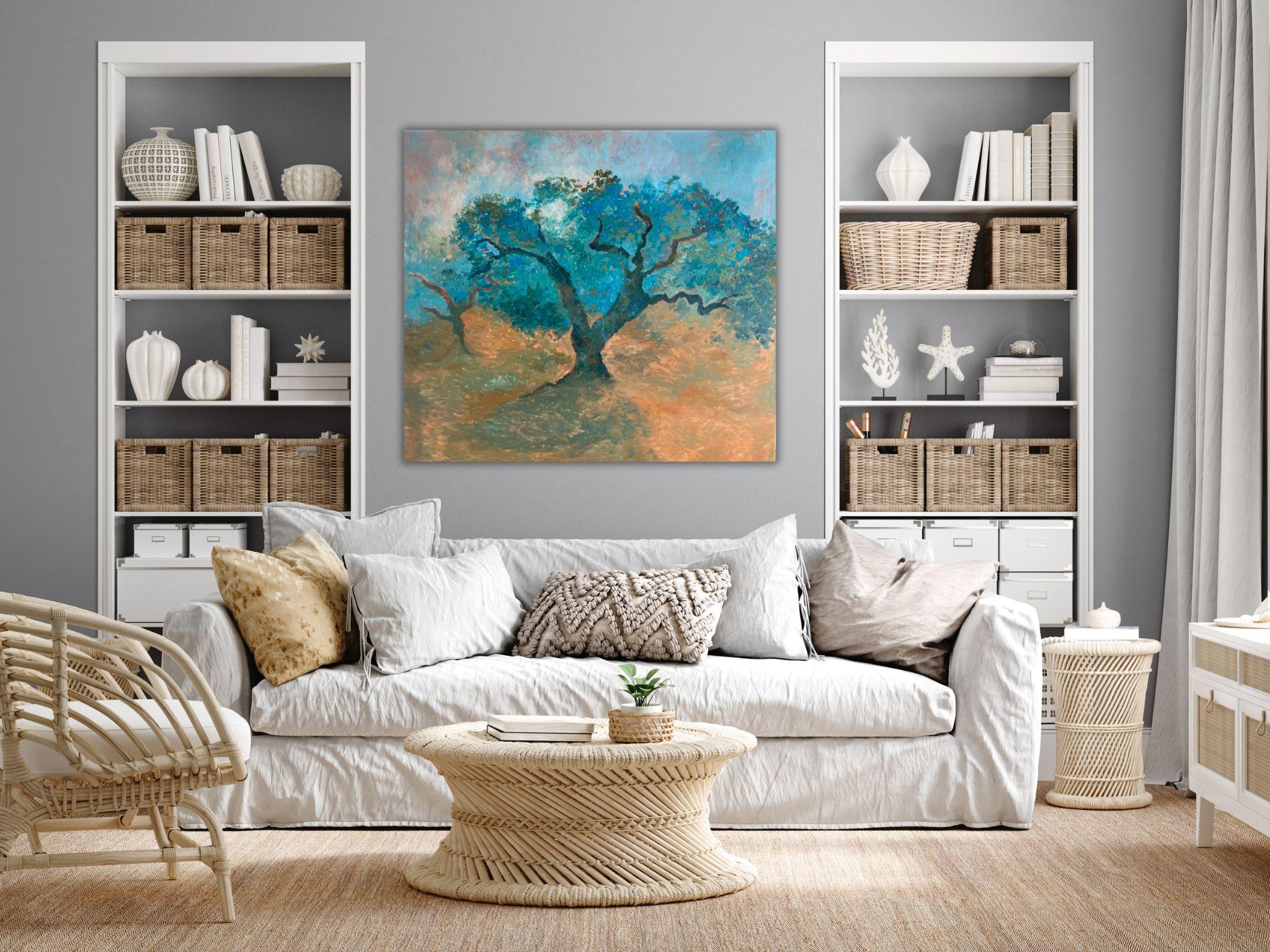 Pintura de Paisaje - RECUERDOS AZULES, óleo sobre lienzo - 40*32 in (100*80cm) 1