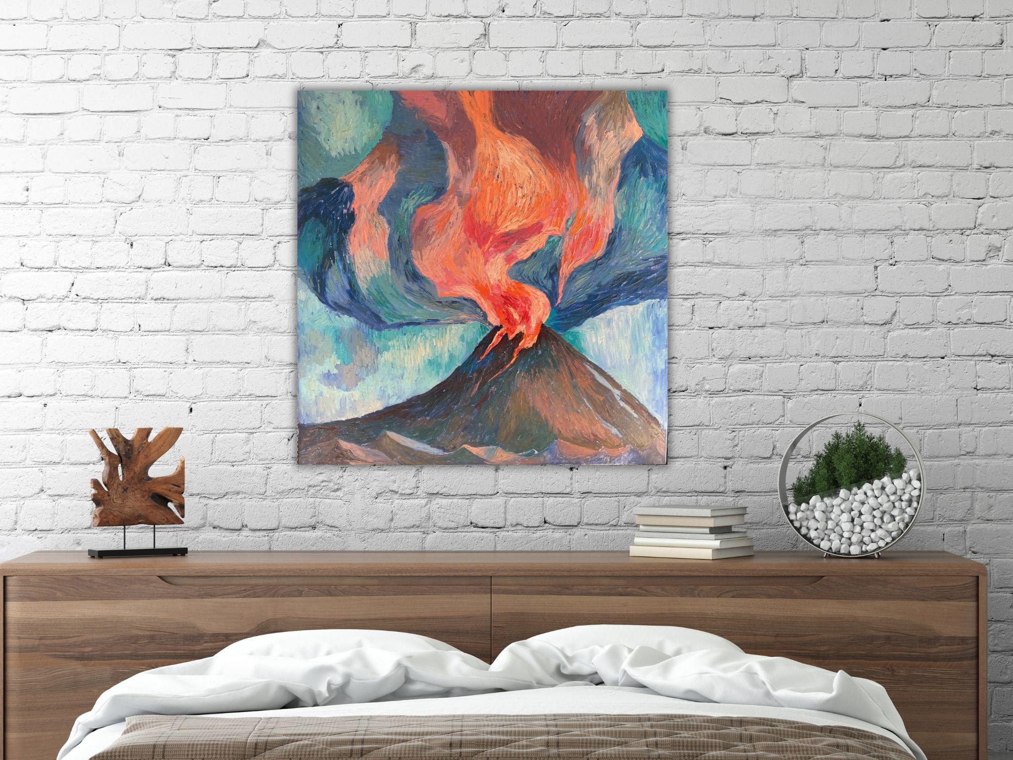 Landscape Painting, Impasto Modern Art, canvas, oil - ORGASM - 35x35in (90*90cm) For Sale 16