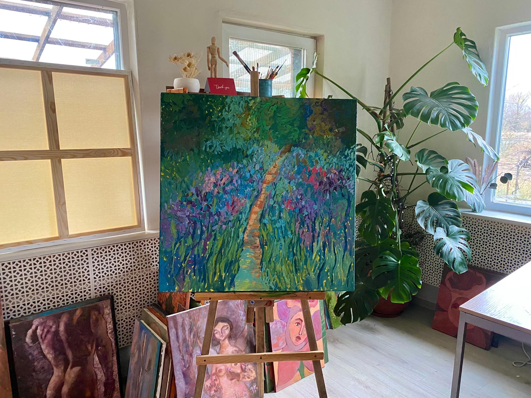 ABOUT THE ARTWORK
“Pleasure Garden” is a canvas brimming with the splendor of life and nature, where each flower and leaf pulsates with vitality under the artist’s confident brushstroke. Here, a traditional garden landscape transforms into a