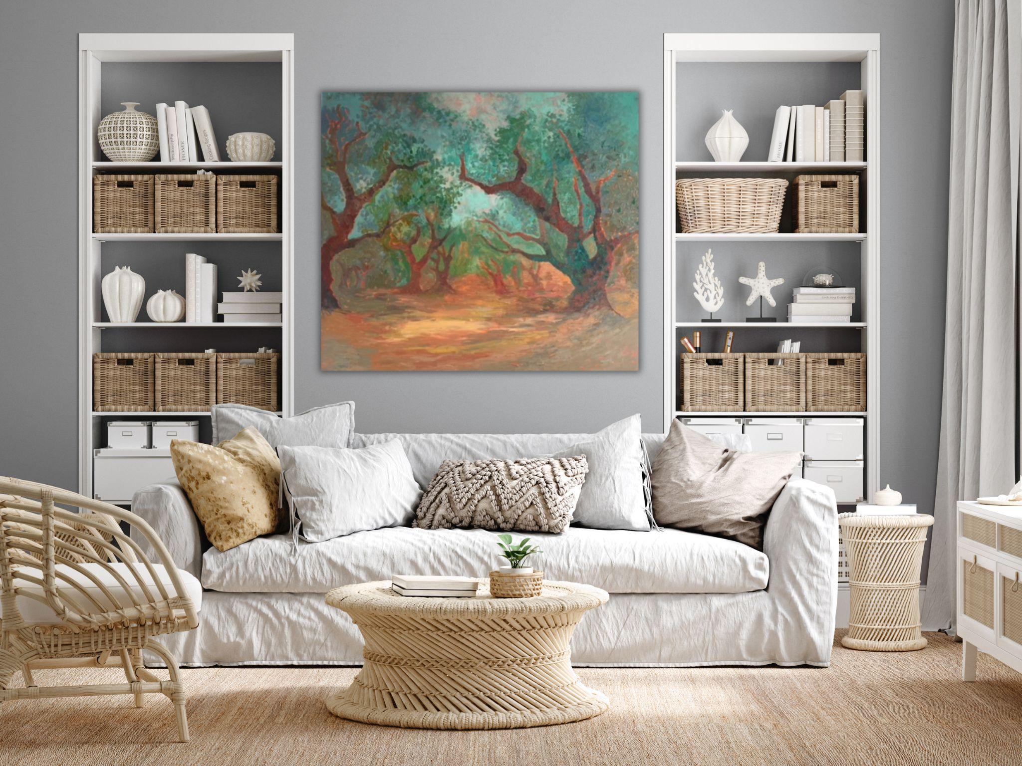 Peinture de paysage - SECRET GARDEN, huile sur toile - 40*32 in (100*80cm) en vente 1