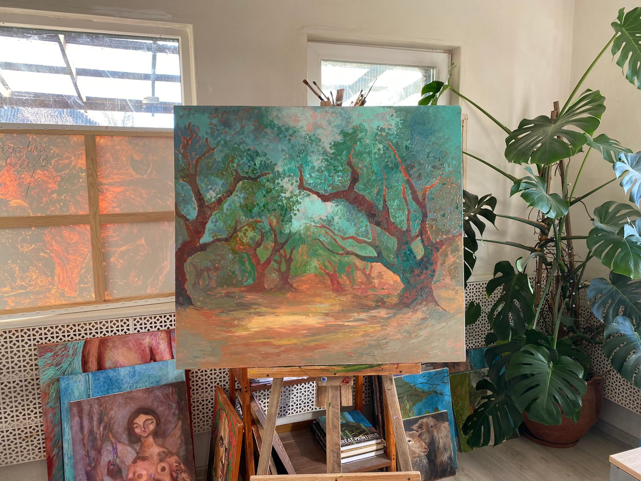 Pittura di paesaggio - GIARDINO SEGRETO, olio su tela - 40*32 pollici (100*80cm) 2