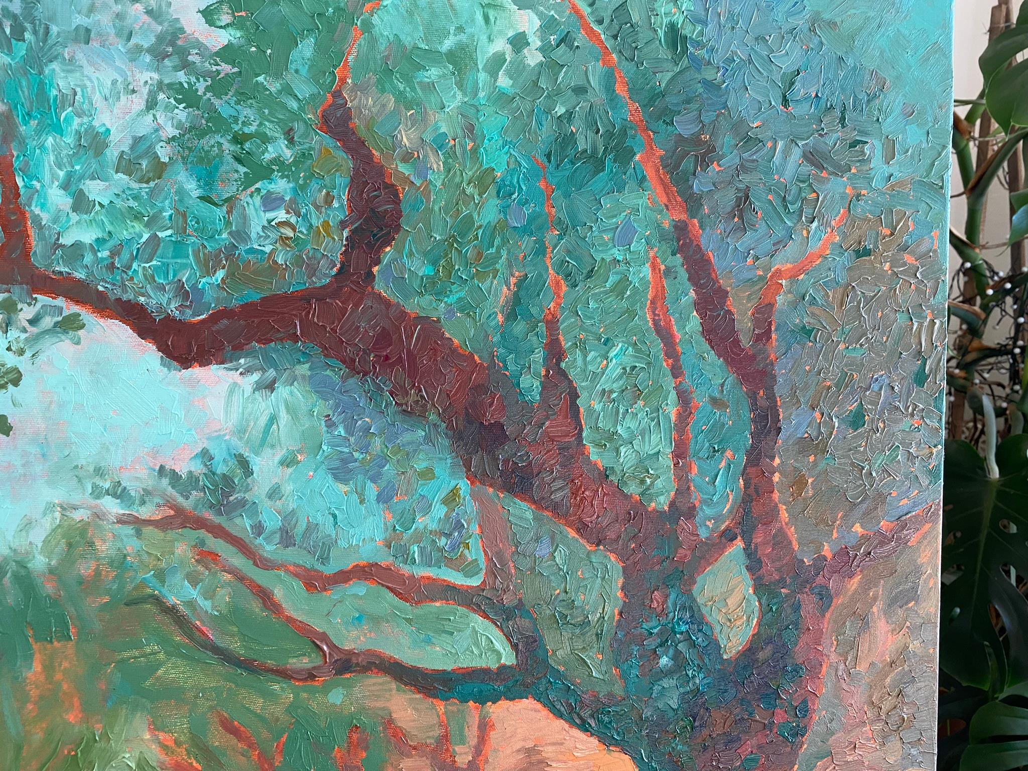 Landscape Painting - SECRET GARDEN, oil on canvas - 40*32 in (100*80cm) For Sale 2