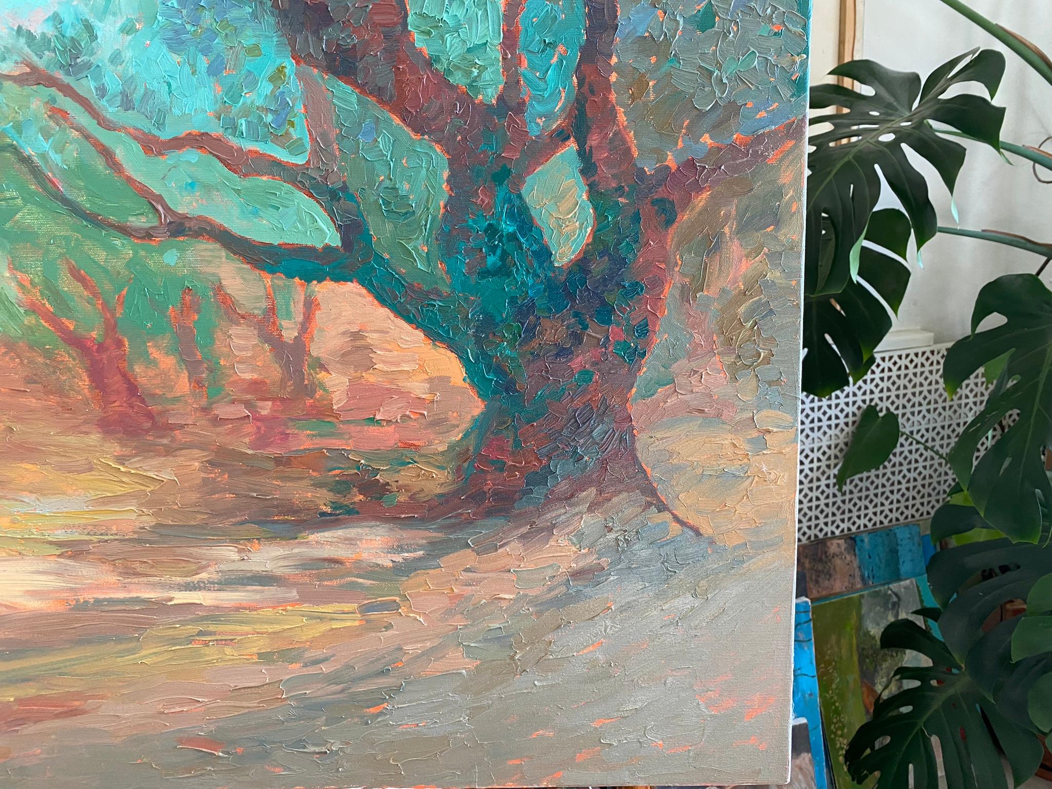Landscape Painting - SECRET GARDEN, oil on canvas - 40*32 in (100*80cm) For Sale 3