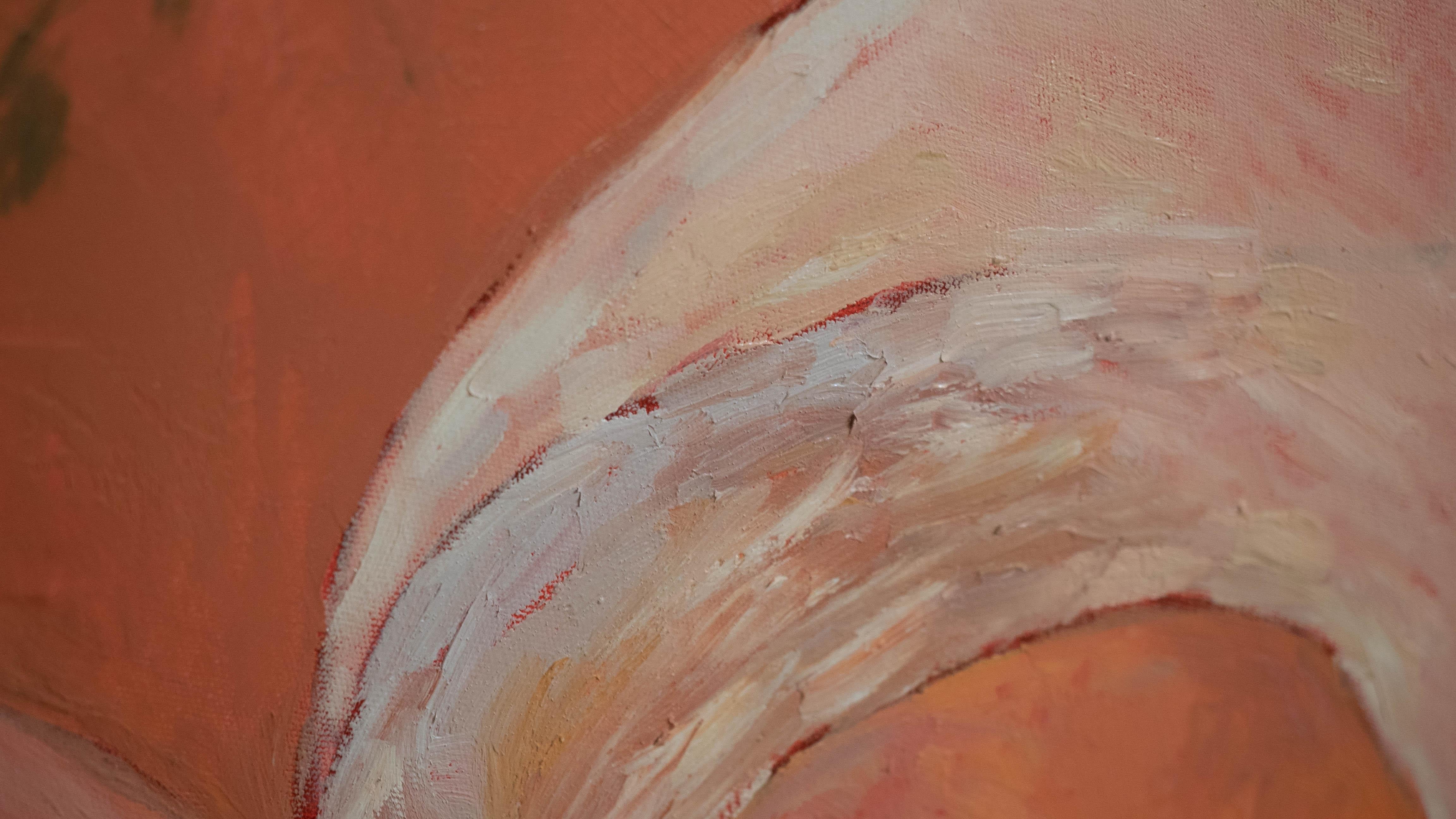 Leda and Swan. Inspired by Greek Mythology Symbolist Art Oil Painting 80x80cm For Sale 6