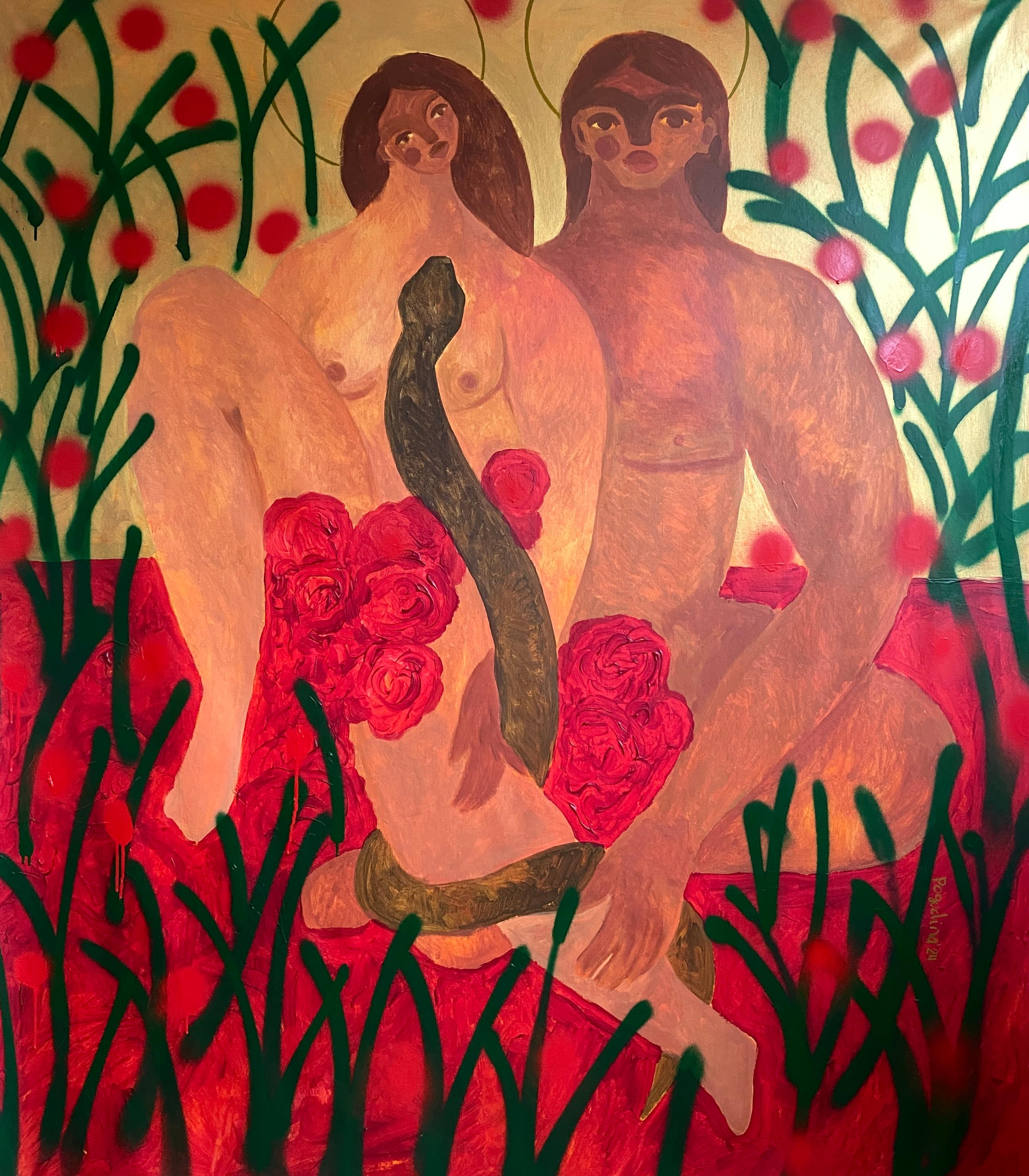 Figurative Painting di Dasha Pogodina - Pecchiamo insieme caro