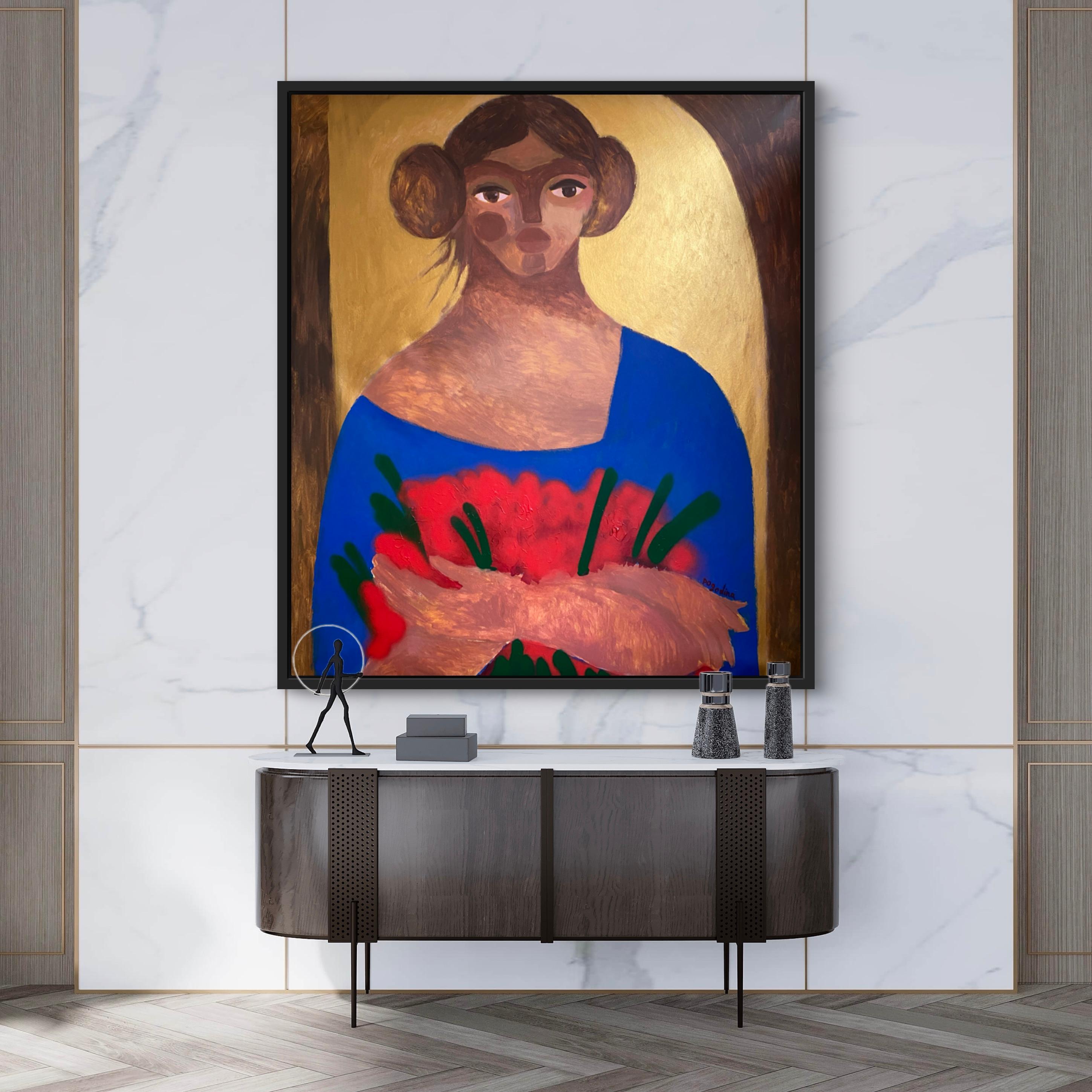 Madonna con rosas - Painting de Dasha Pogodina
