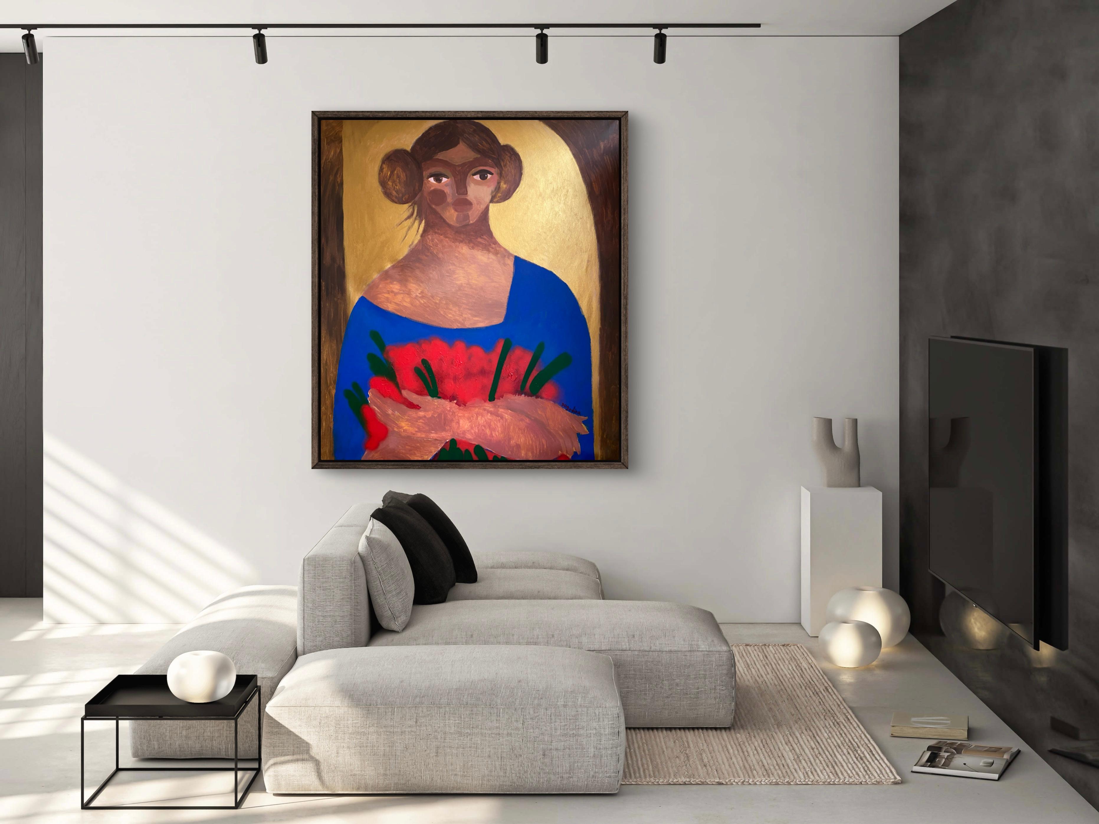 Madonna con rosas - Painting Impresionista de Dasha Pogodina