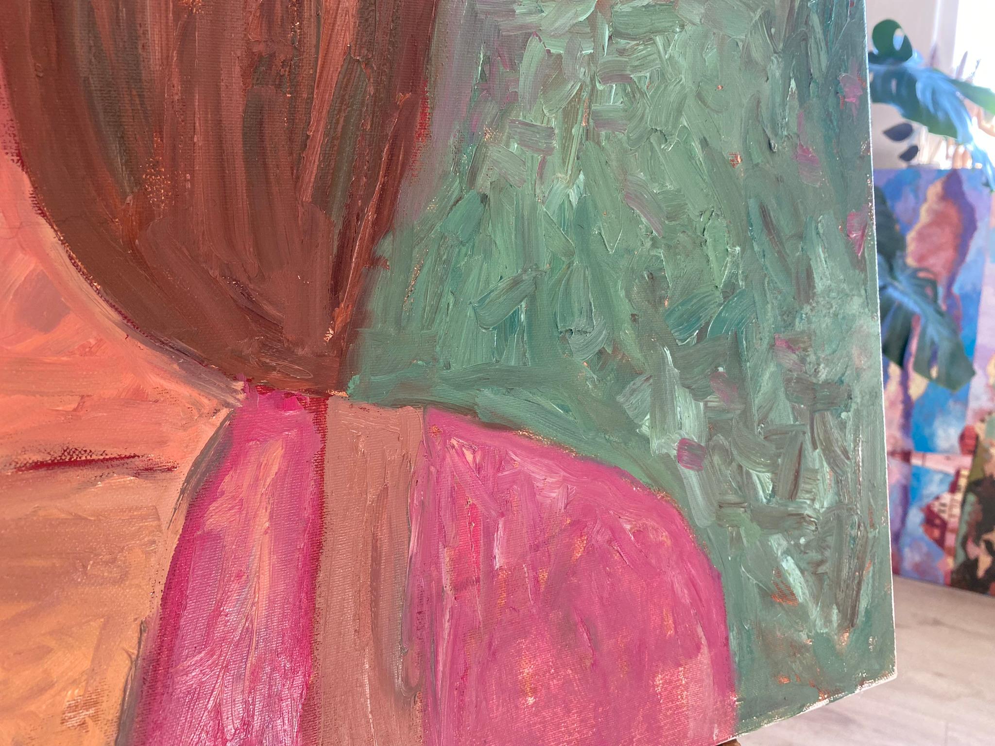 MARIA - Brown Portrait Painting by Dasha Pogodina