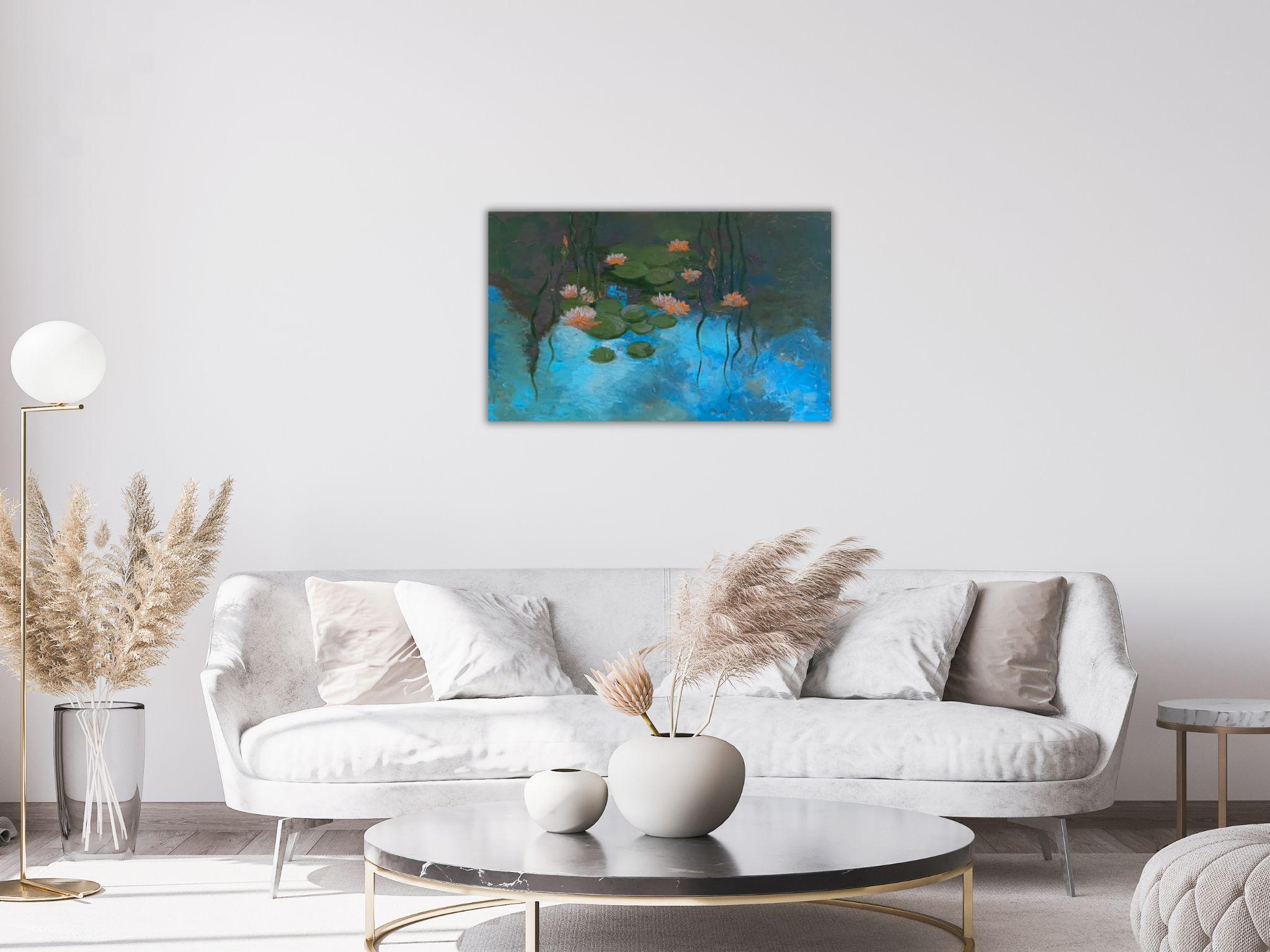 Monet garden - Impressionist Painting by Dasha Pogodina