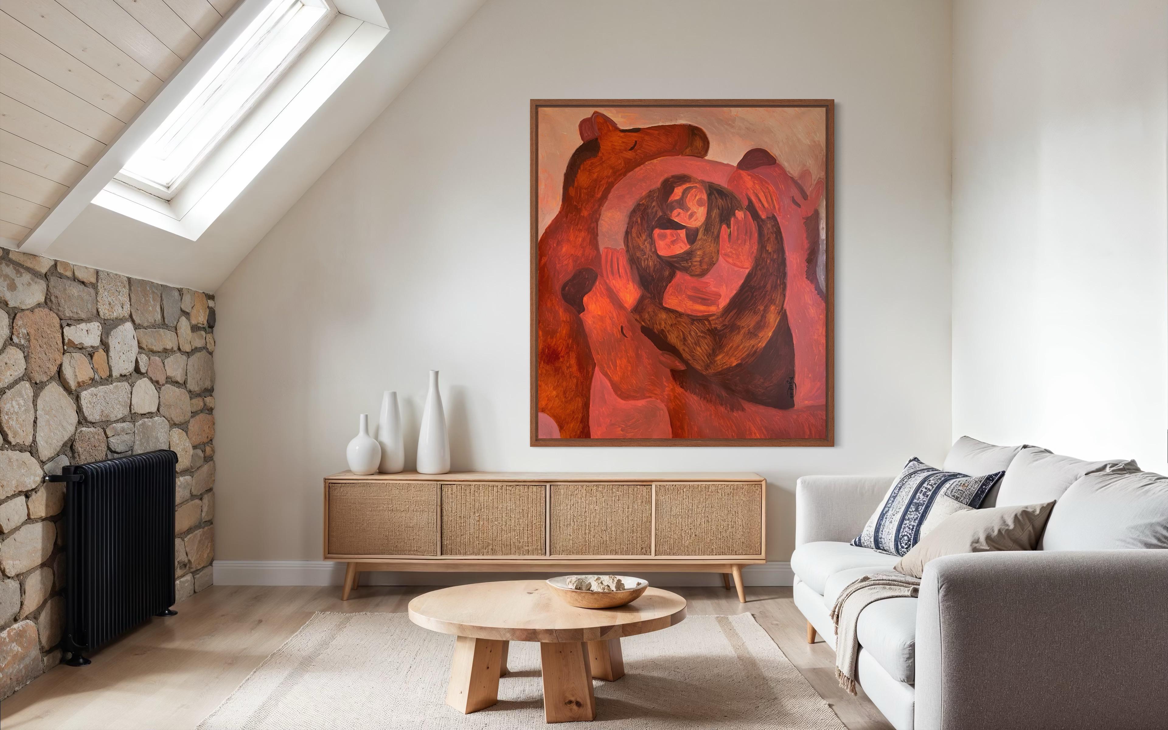 Mein Hafen, meine Zuflucht, mein Herz (Braun), Interior Painting, von Dasha Pogodina
