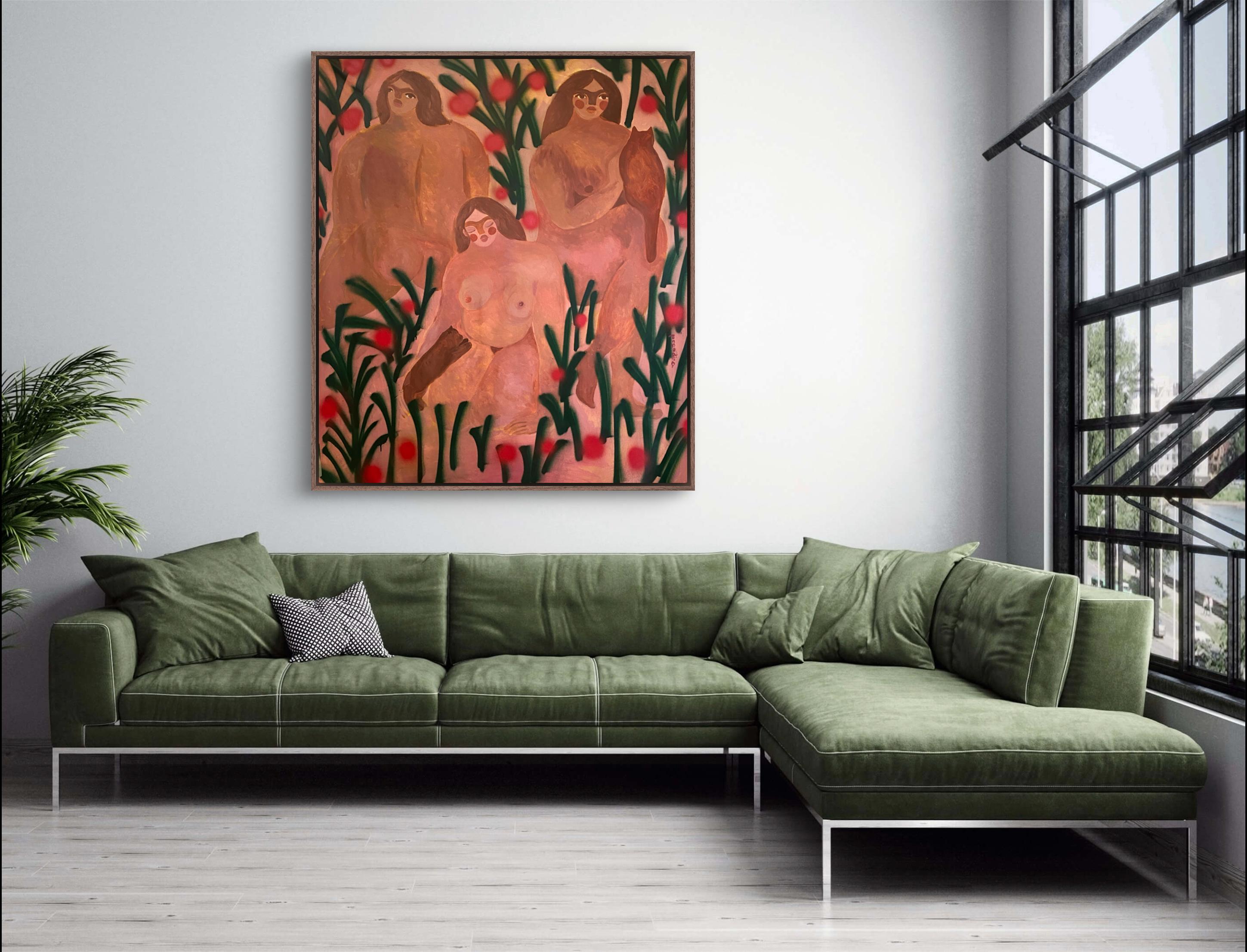 Lo que pienso - Figurative Painting Rosa de Dasha Pogodina