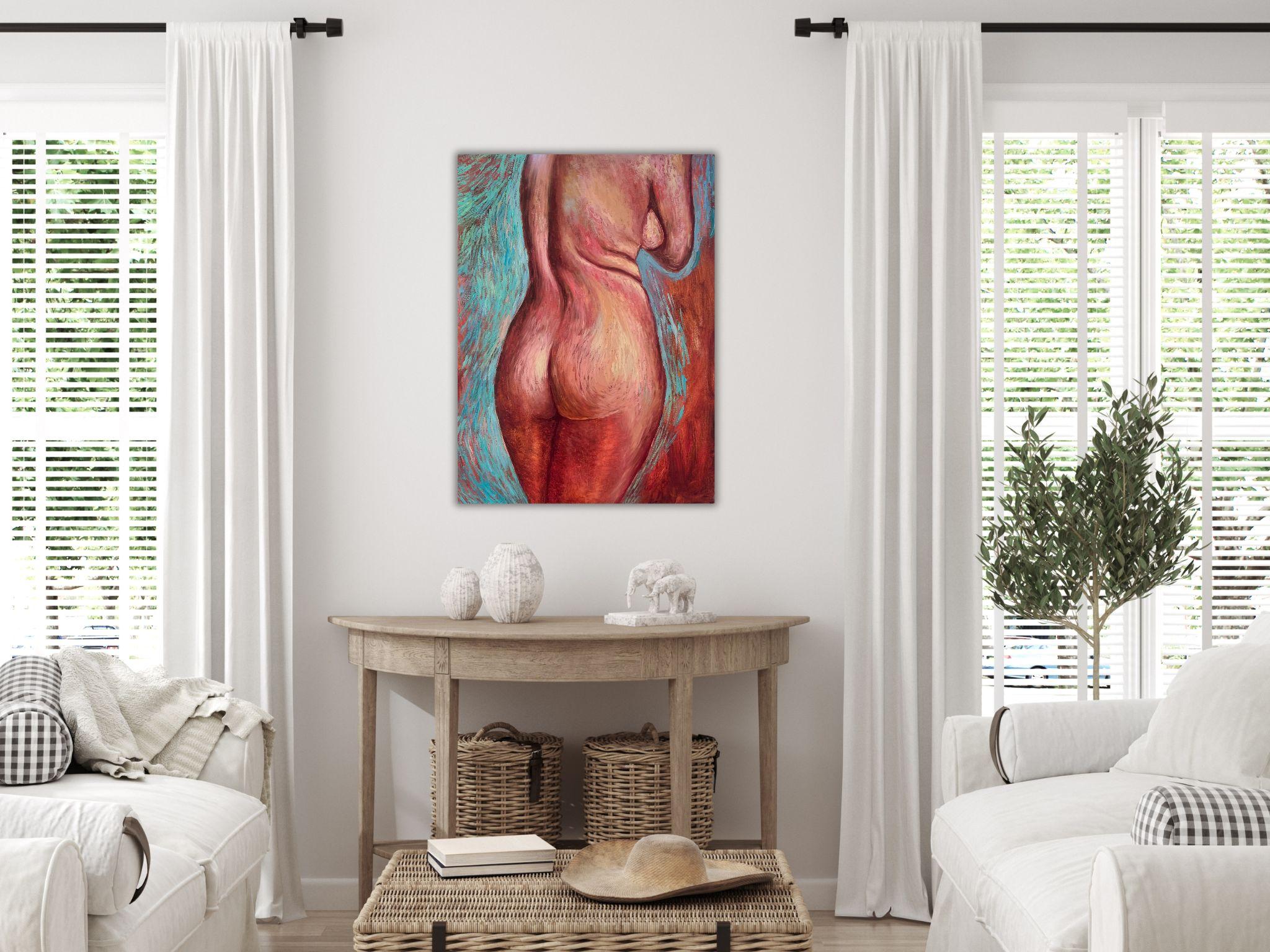 Nude Woman Painting, Modern Art, canvas, oil - PLEASURE - 24x32in (80*60cm) For Sale 11